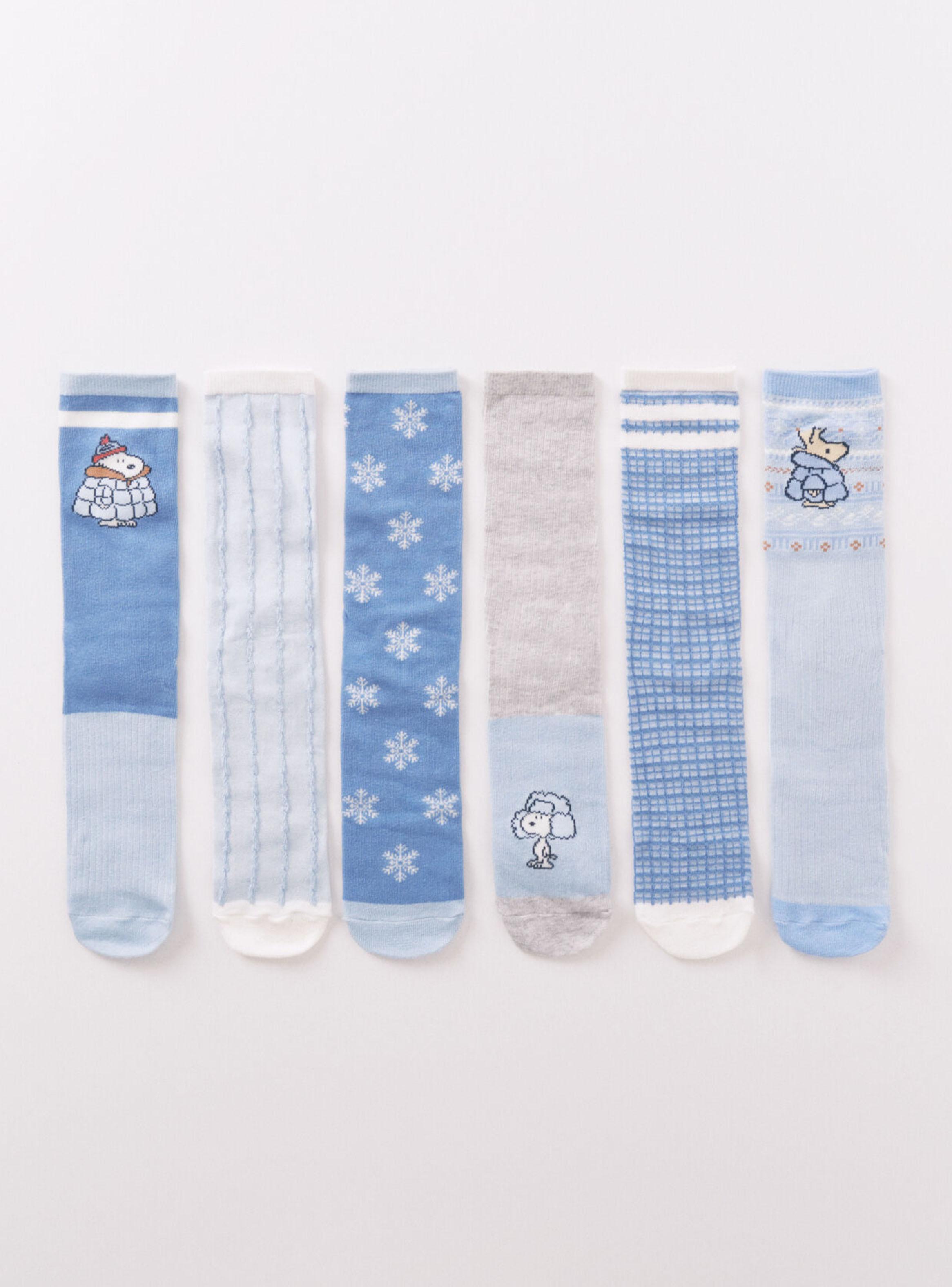 Pack 6 Calcetín Largos Algodón Snoopy-0