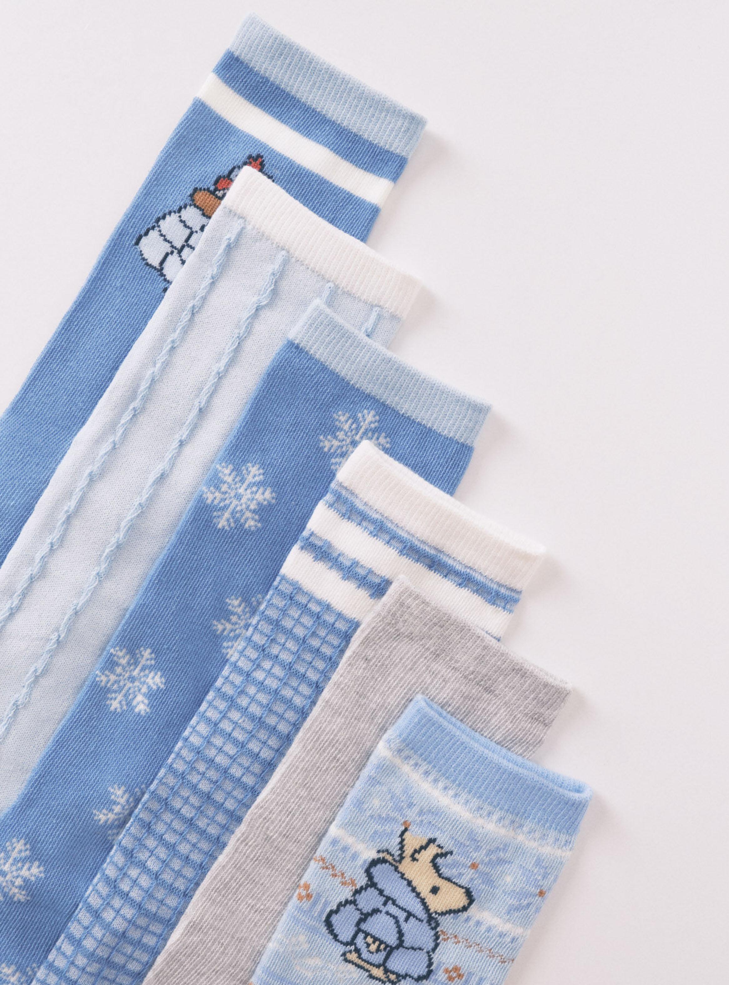 Pack 6 Calcetín Largos Algodón Snoopy-2