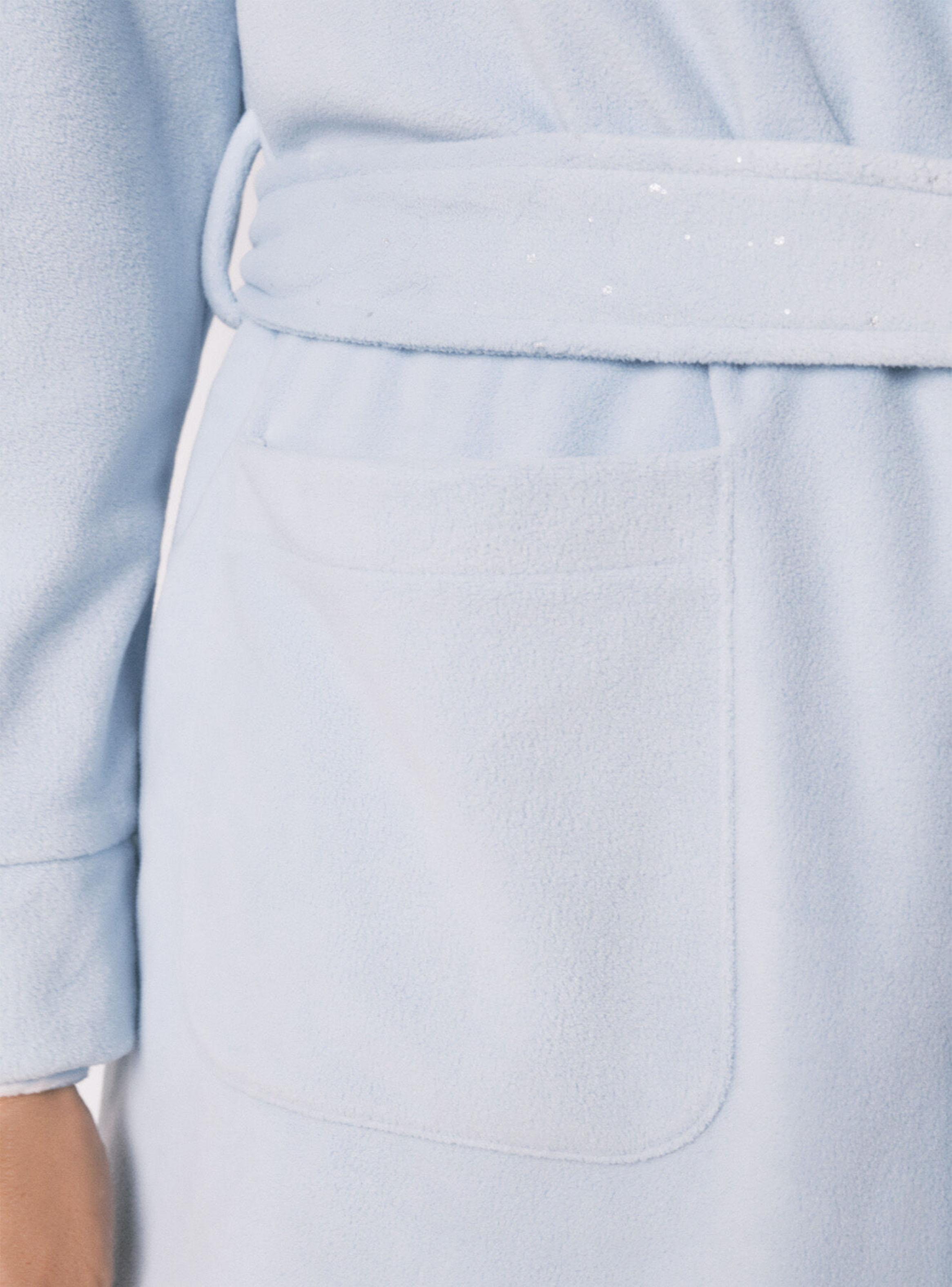 Bata Midi Terciopelo Azul Brillos-3