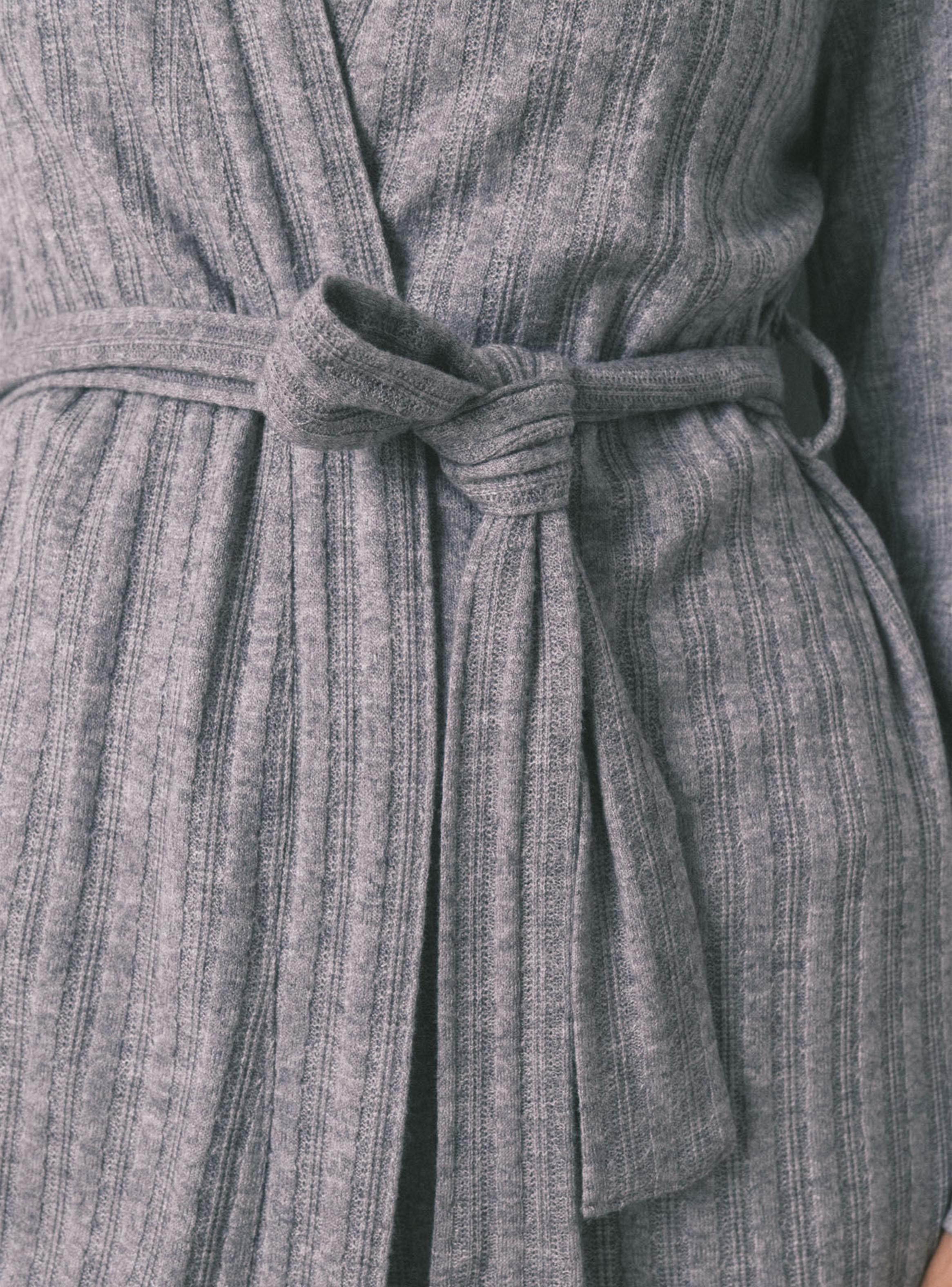 Bata Midi Punto Tricot Gris-3