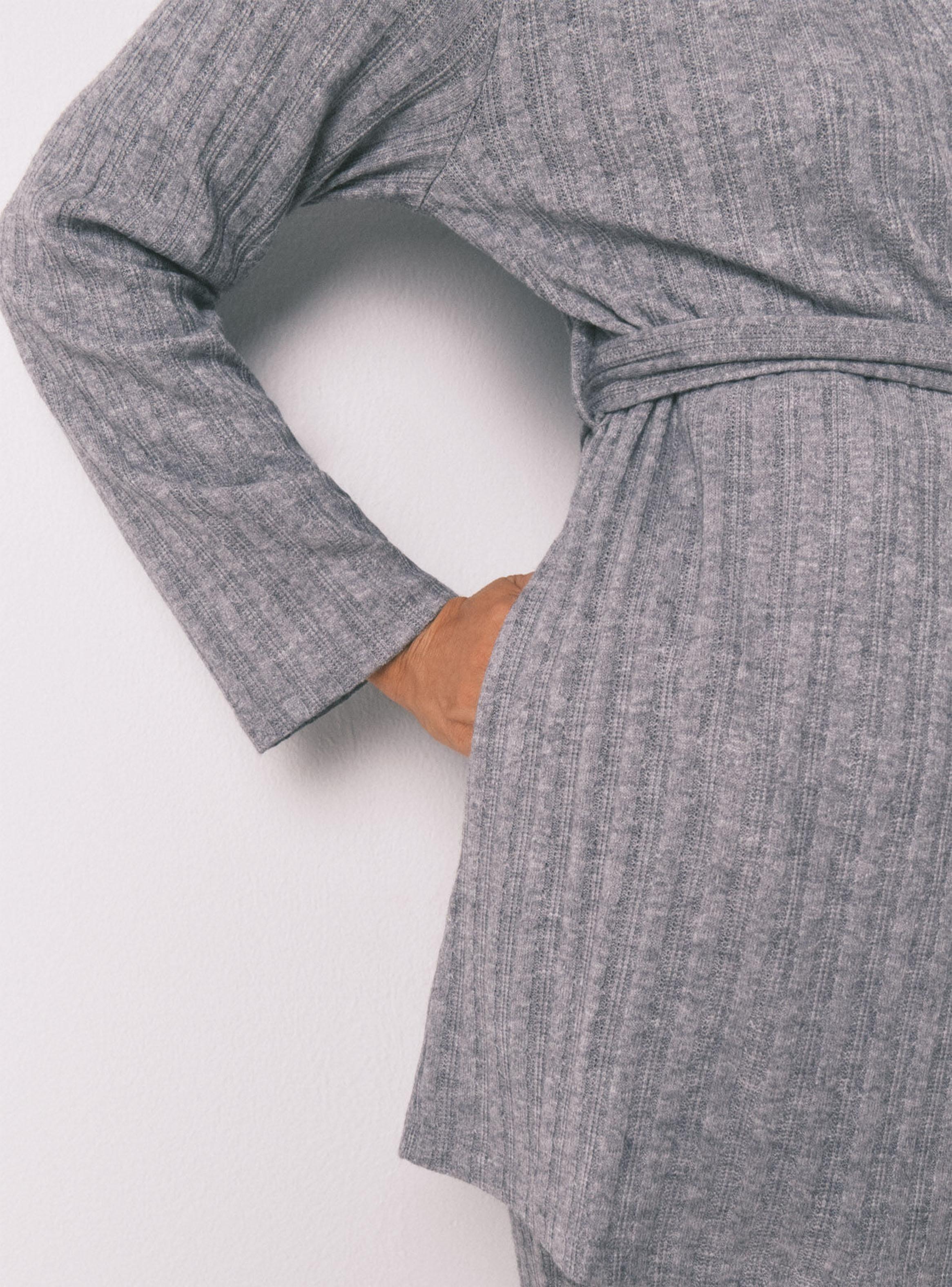 Bata Midi Punto Tricot Gris-4