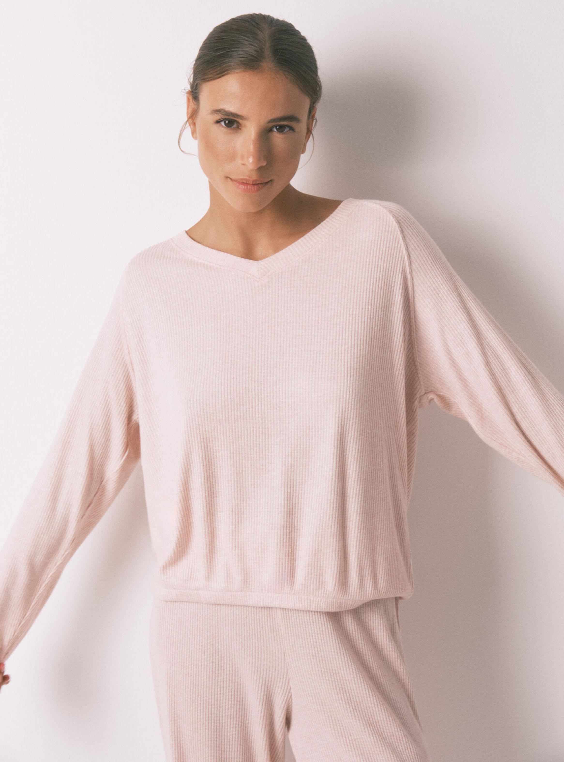 Pijama Largo Canalé Perchado Lila-2