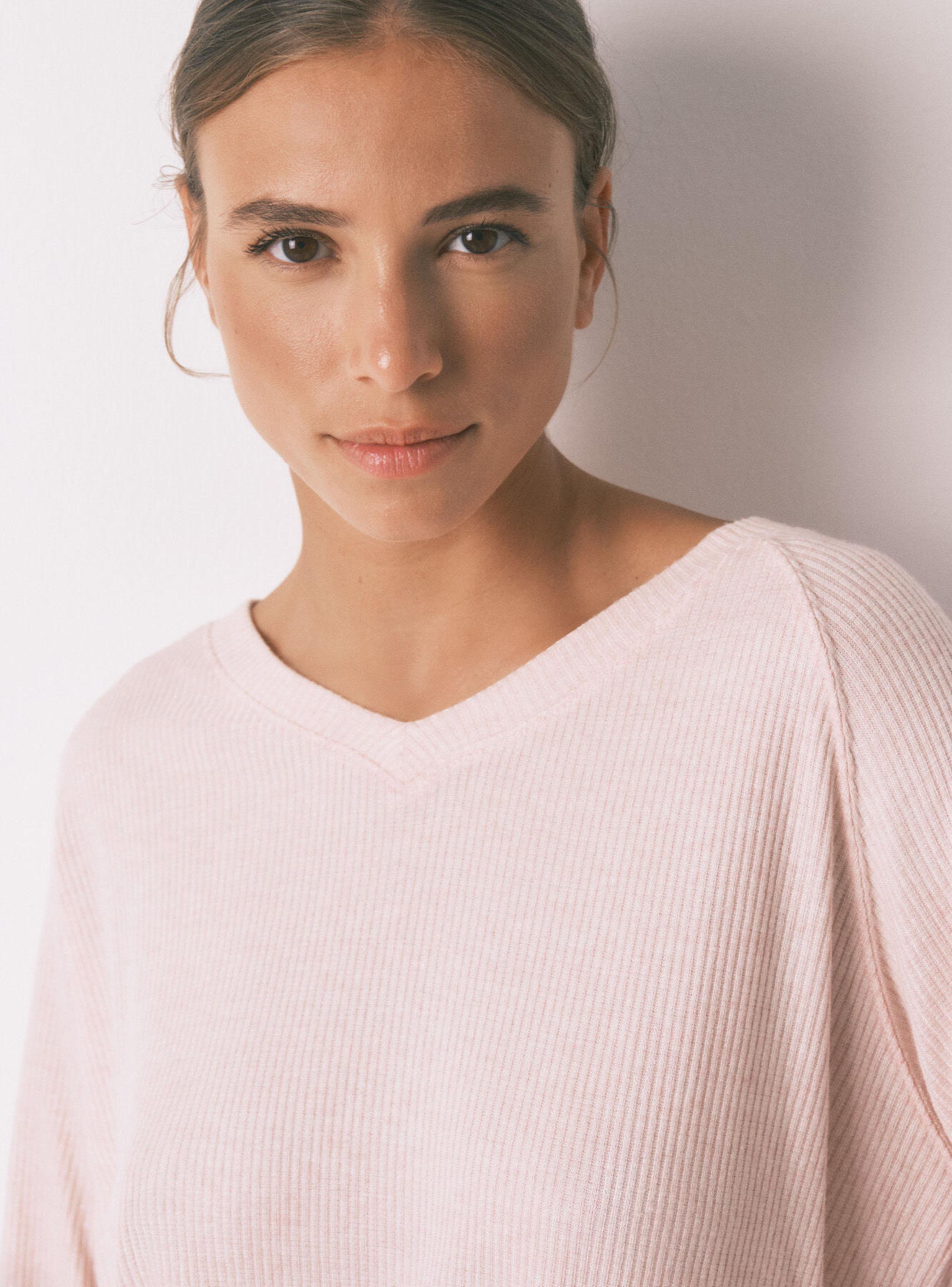 Pijama Largo Canalé Perchado Lila-3