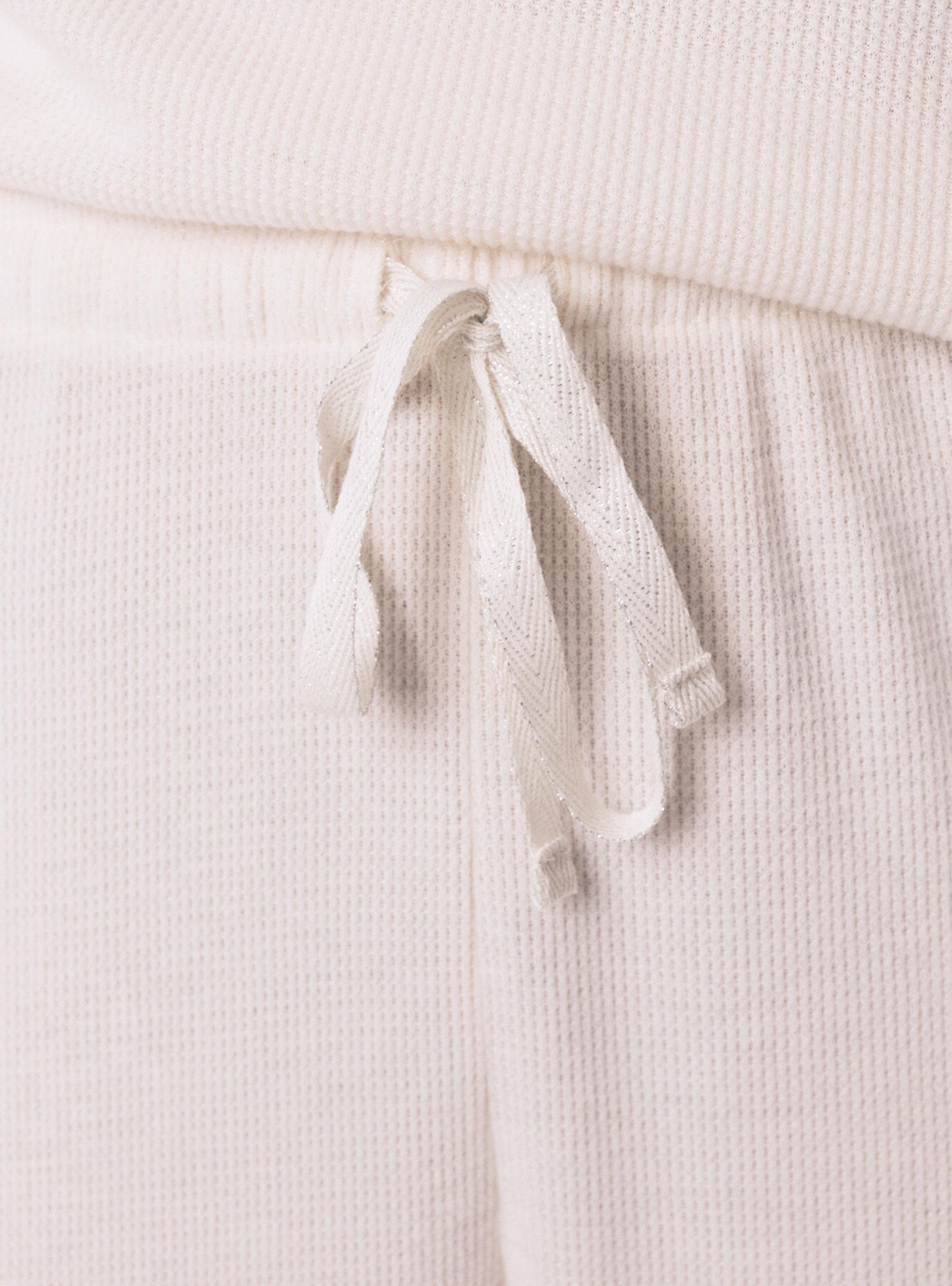 Pijama Largo Textura Waffle Marfil-4