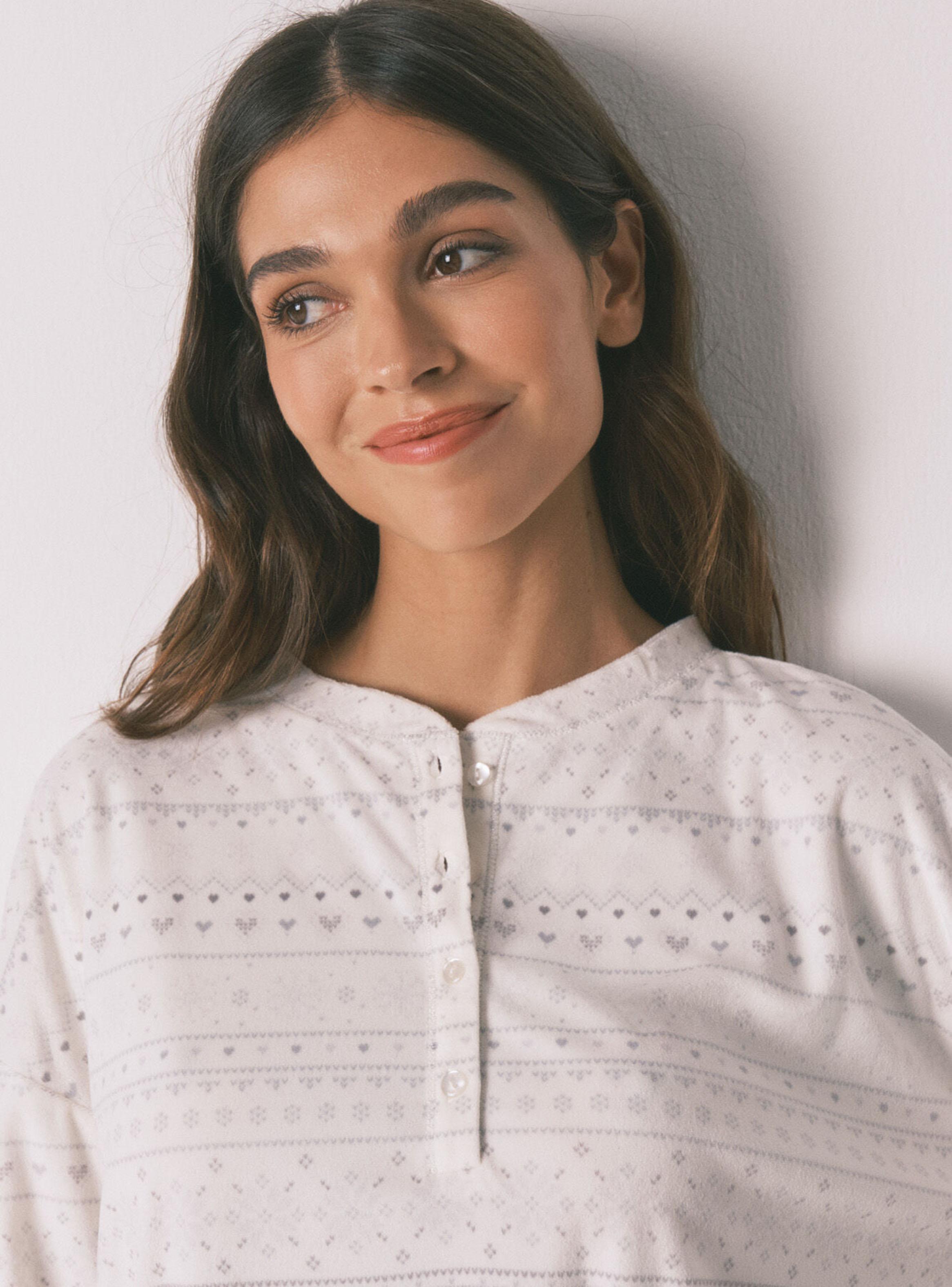 Pijama Largo Polar Suave Cenefas-3