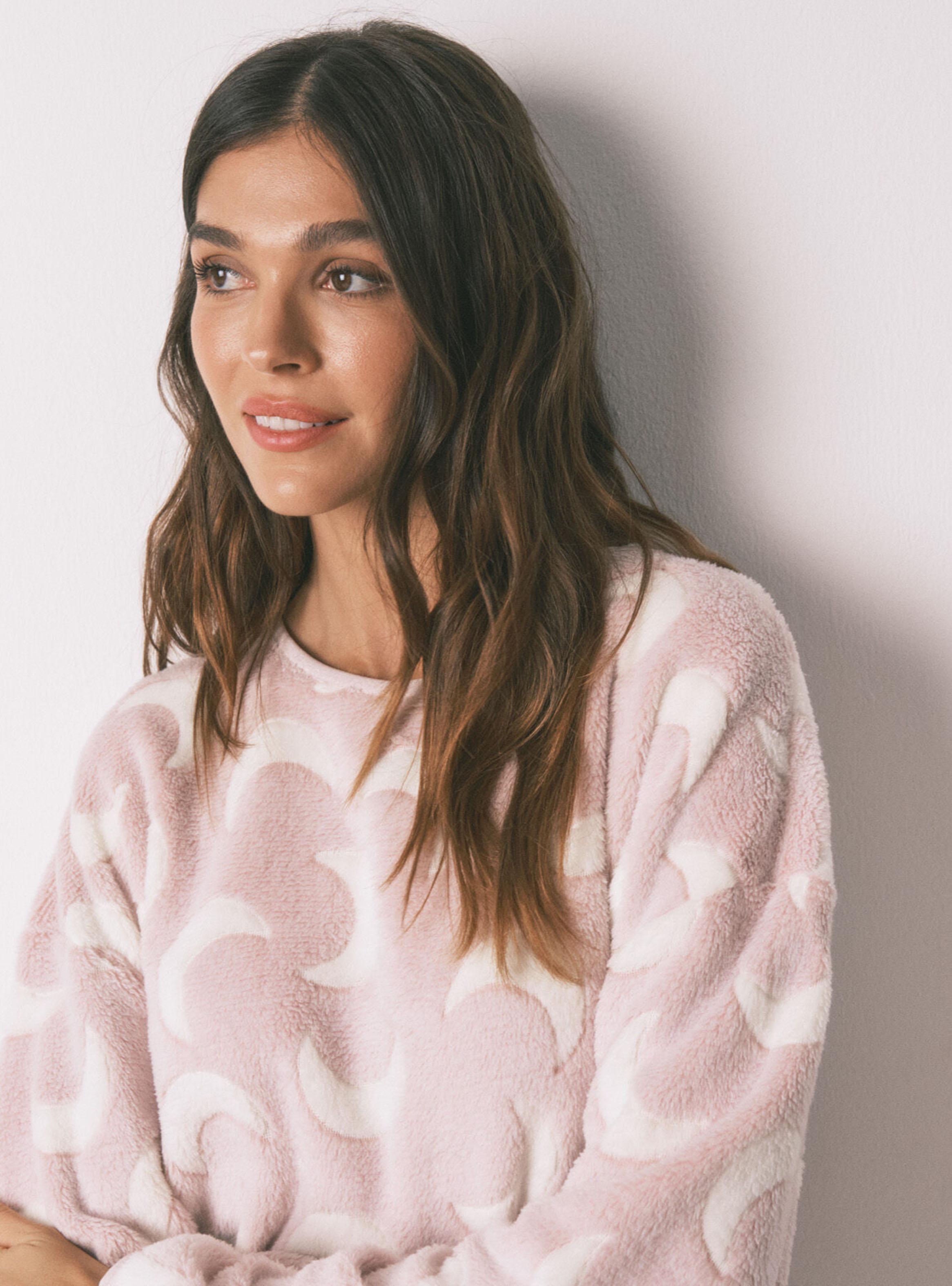 Pijama Largo Polar Mousse Lunas-3