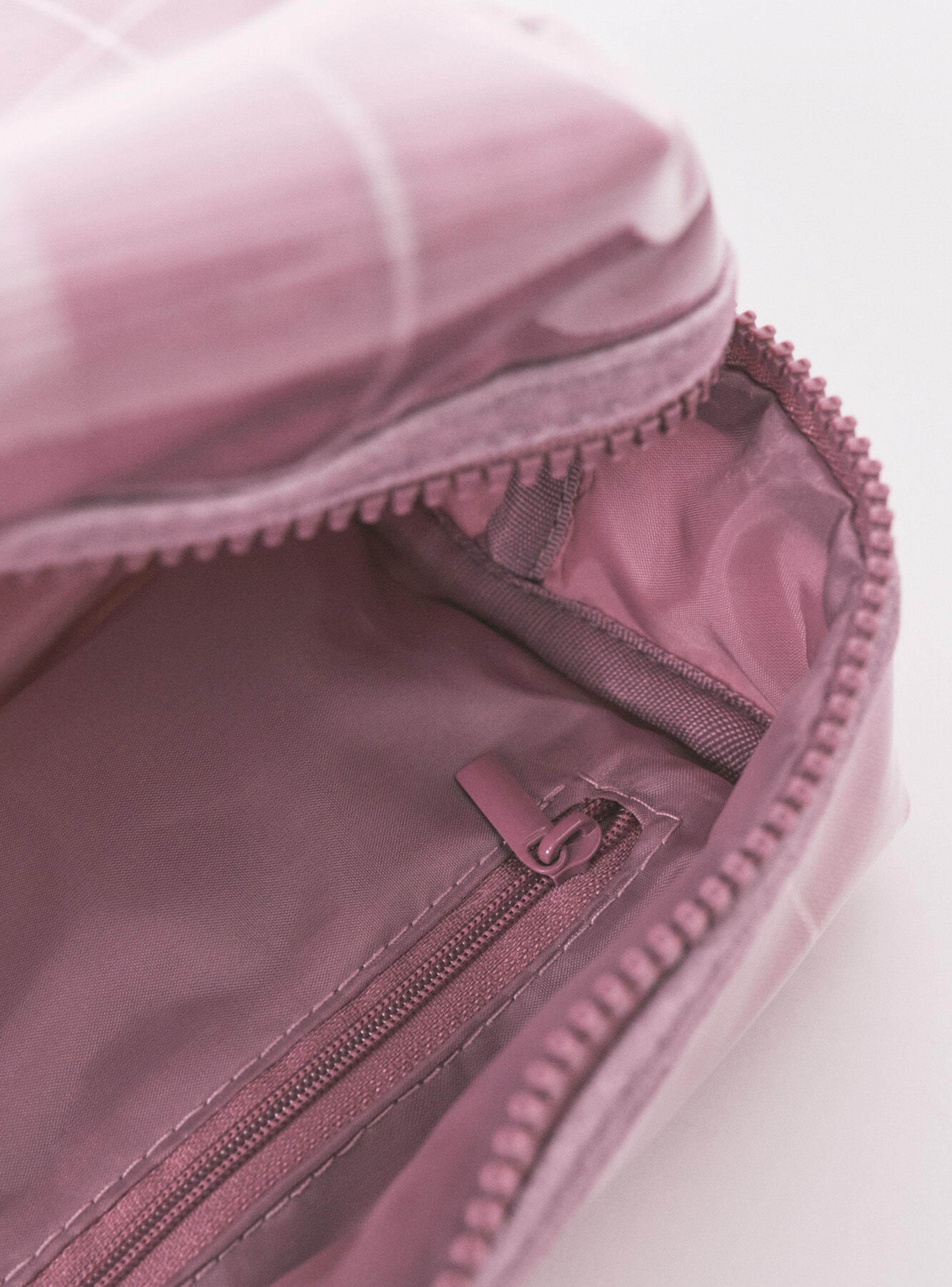 Neceser Mediano Estampado Cuadros Rosa-3