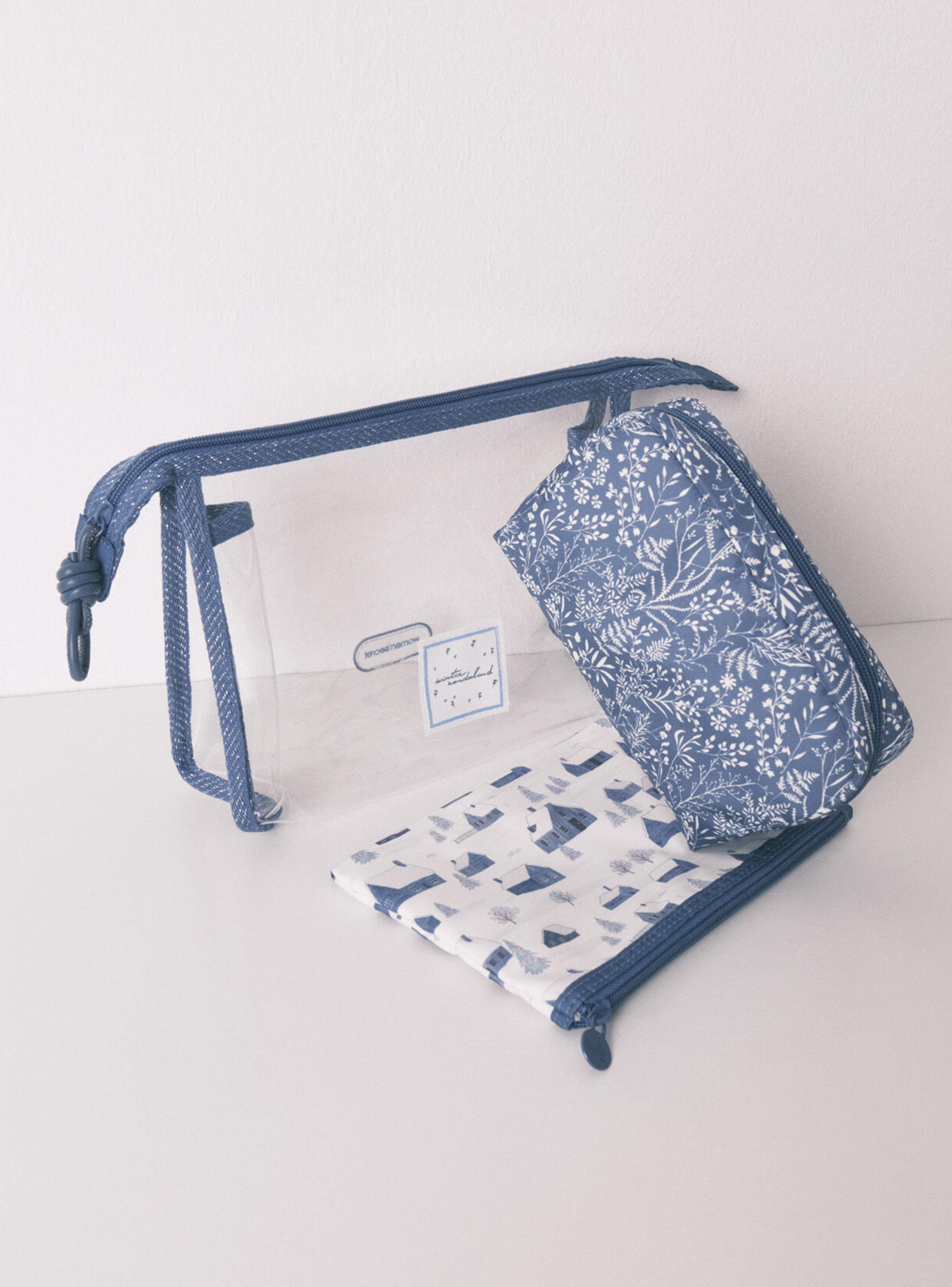 Pack 3 Neceser Prints Variados Azul y Blanco-3