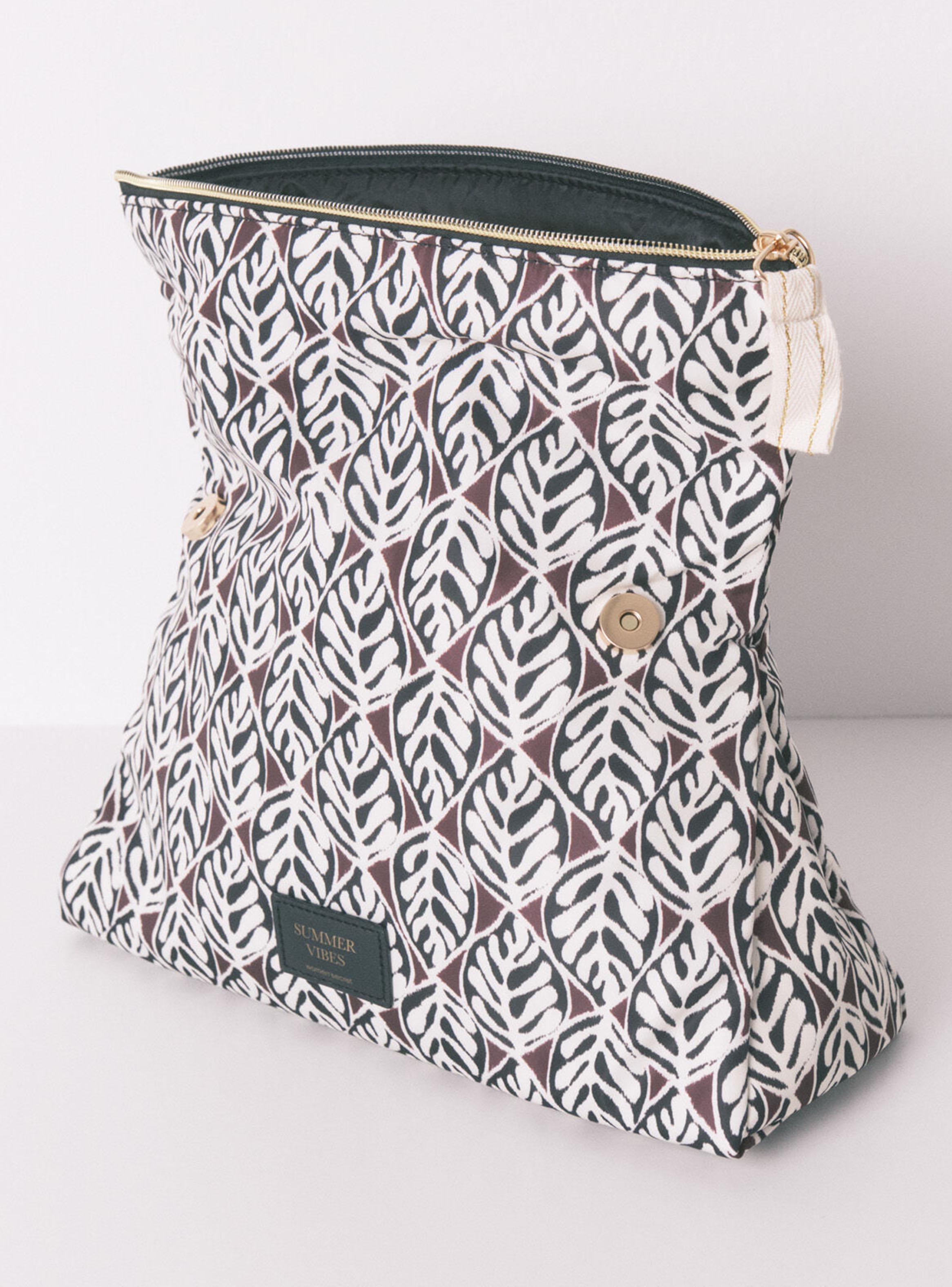 Neceser Grande Acolchado Print Hojas-3