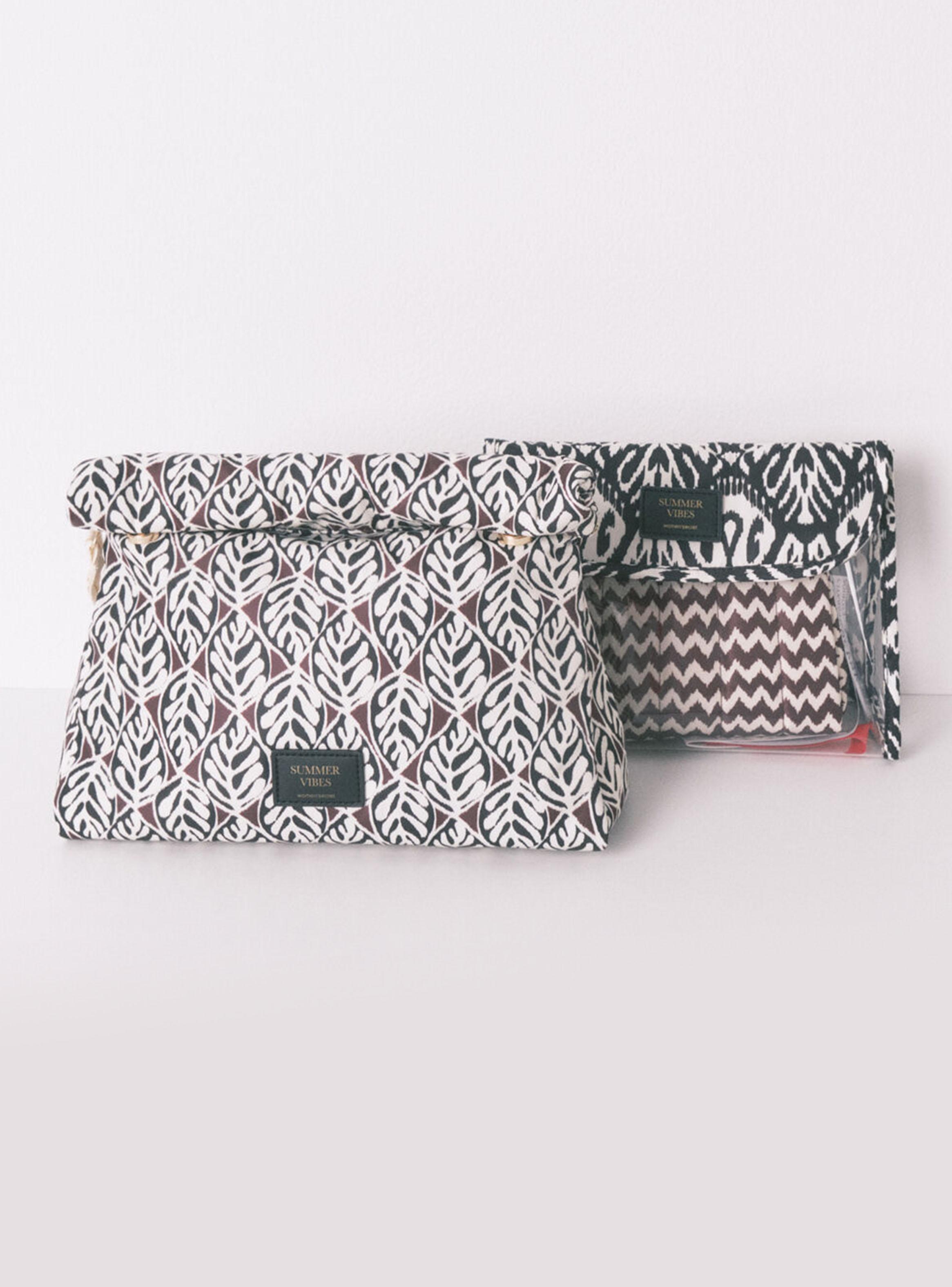 Neceser Grande Acolchado Print Hojas-2