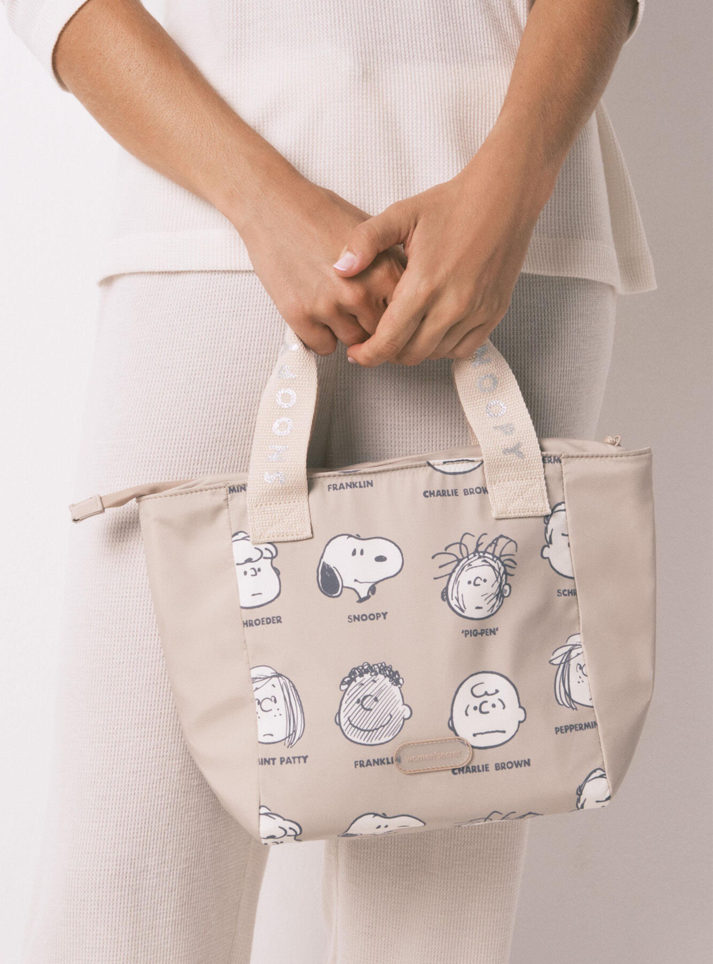 Bolsa Térmica Snoopy Porta Alimentos Beige-4
