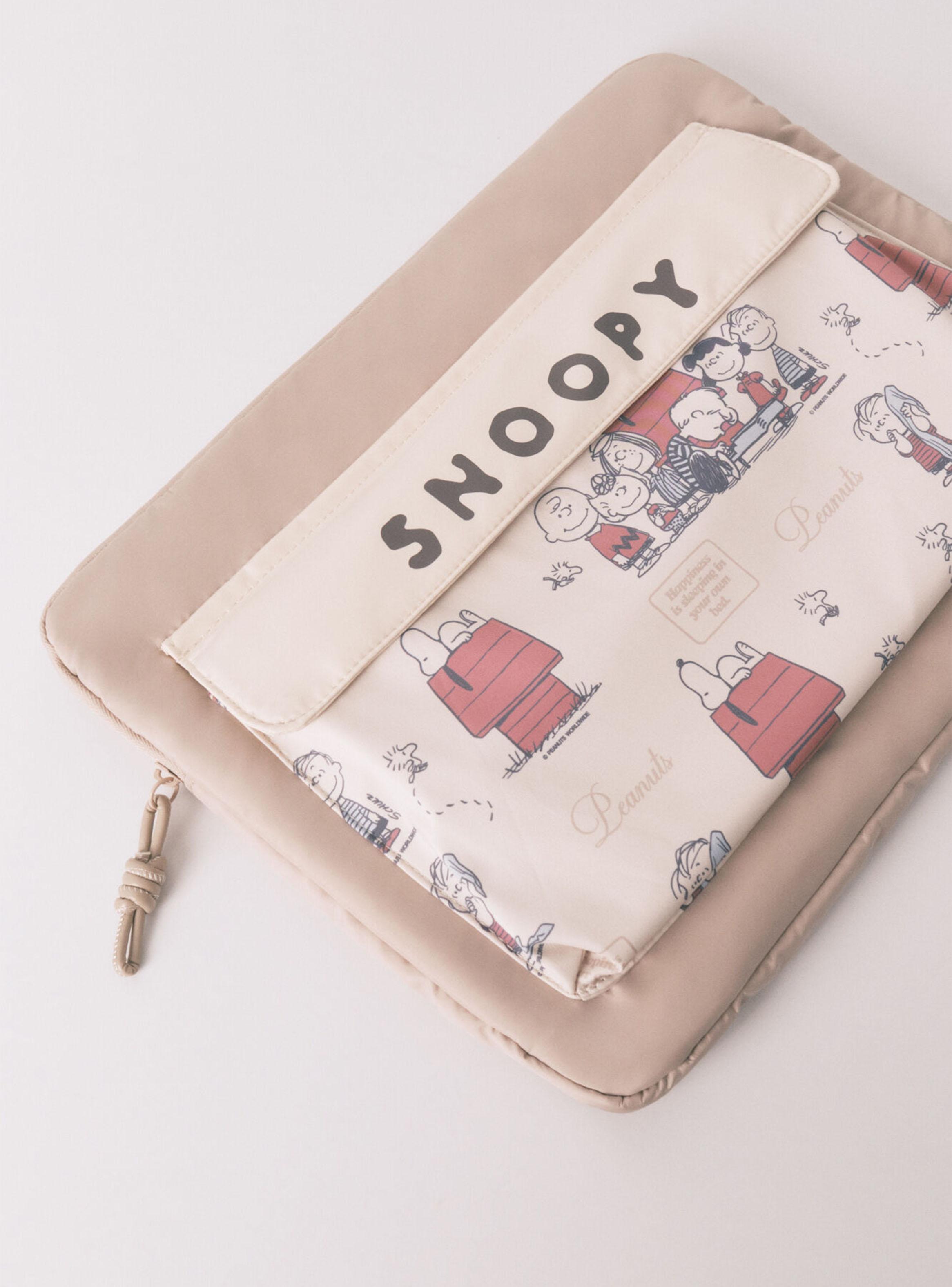 Funda Ordenador Snoopy Nailon Beige-2