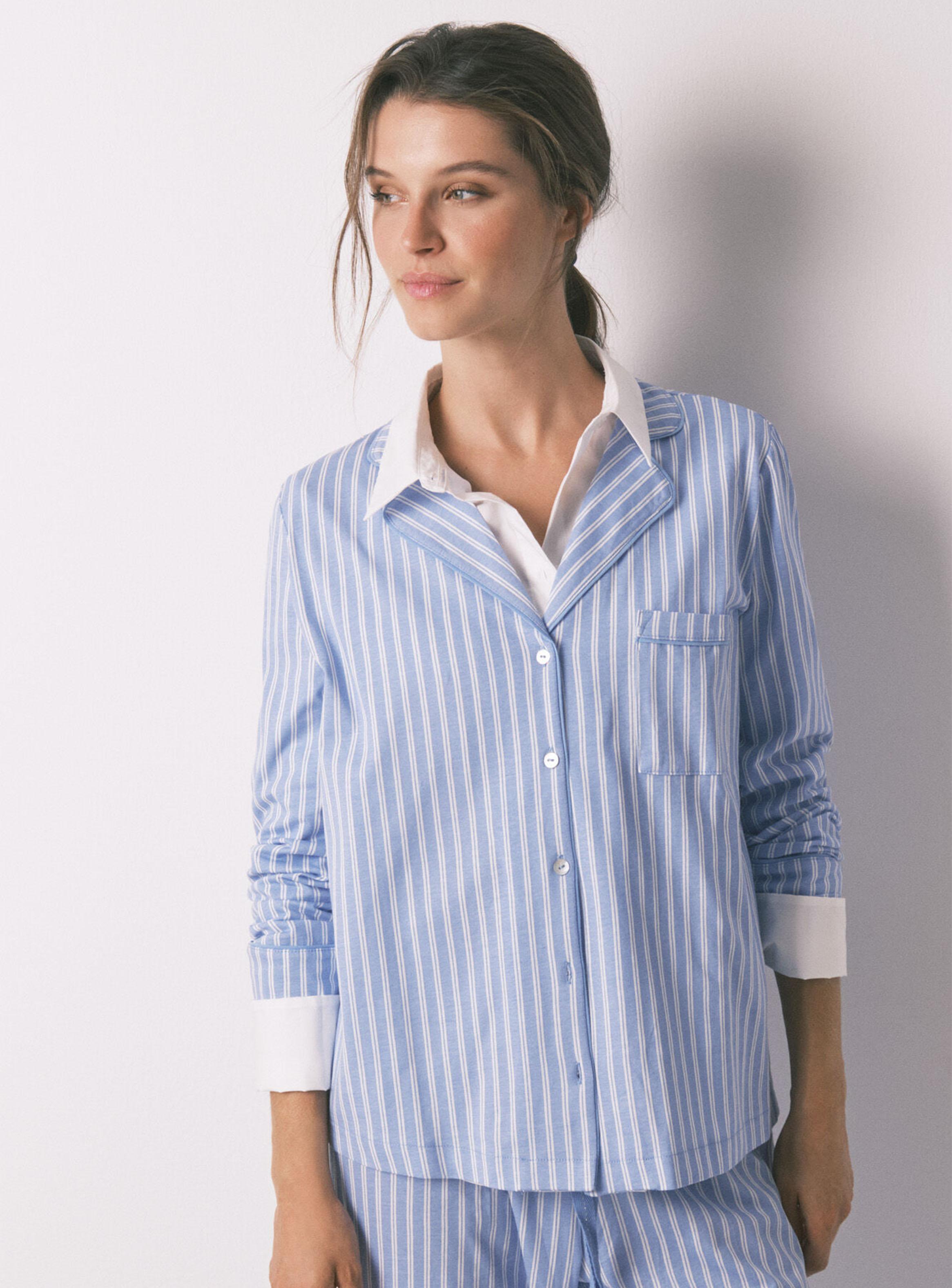 Pijama Camisero Largo Algodón Rayas-2