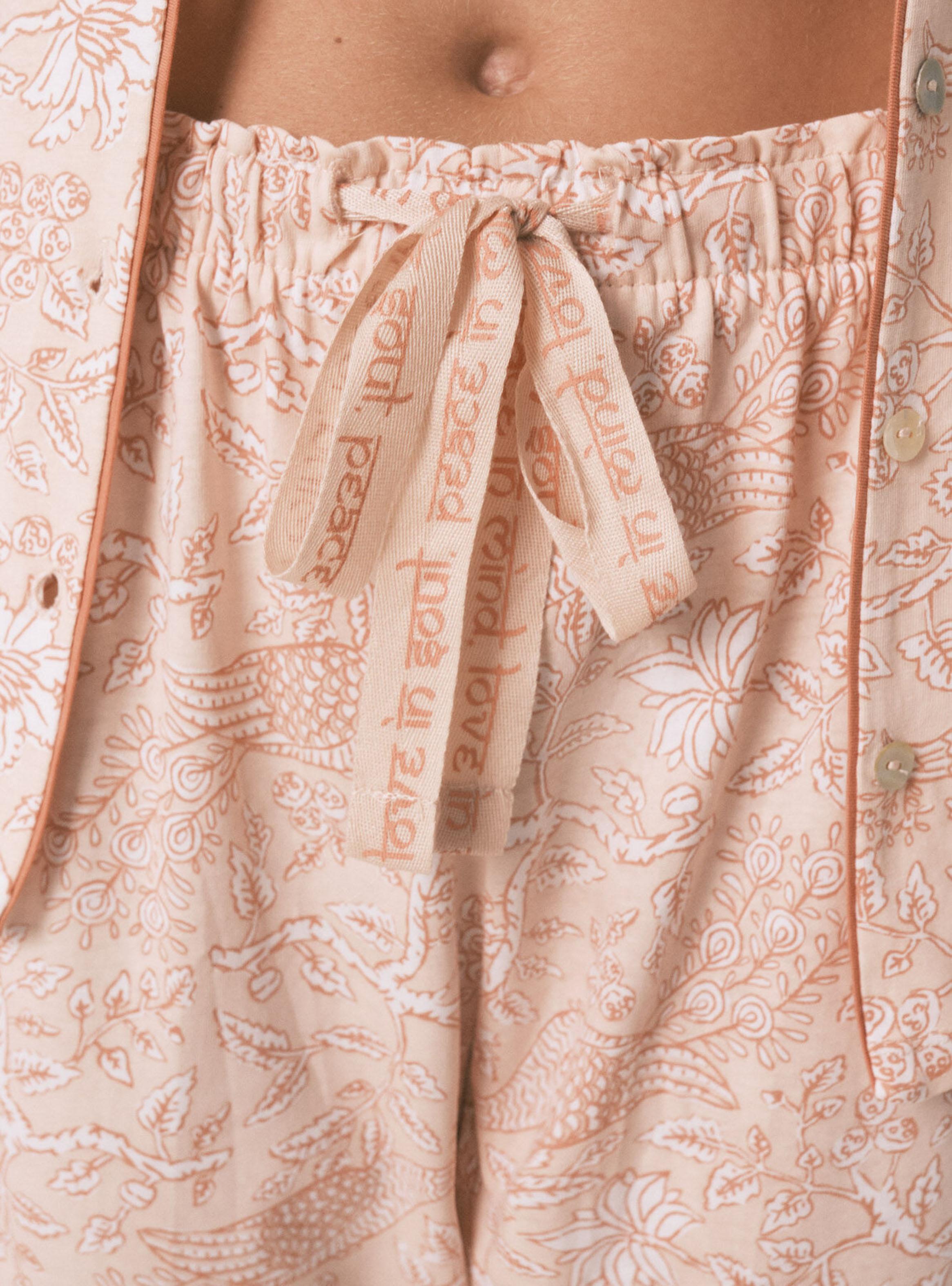 Pijama Camisero Algodón Flores-3