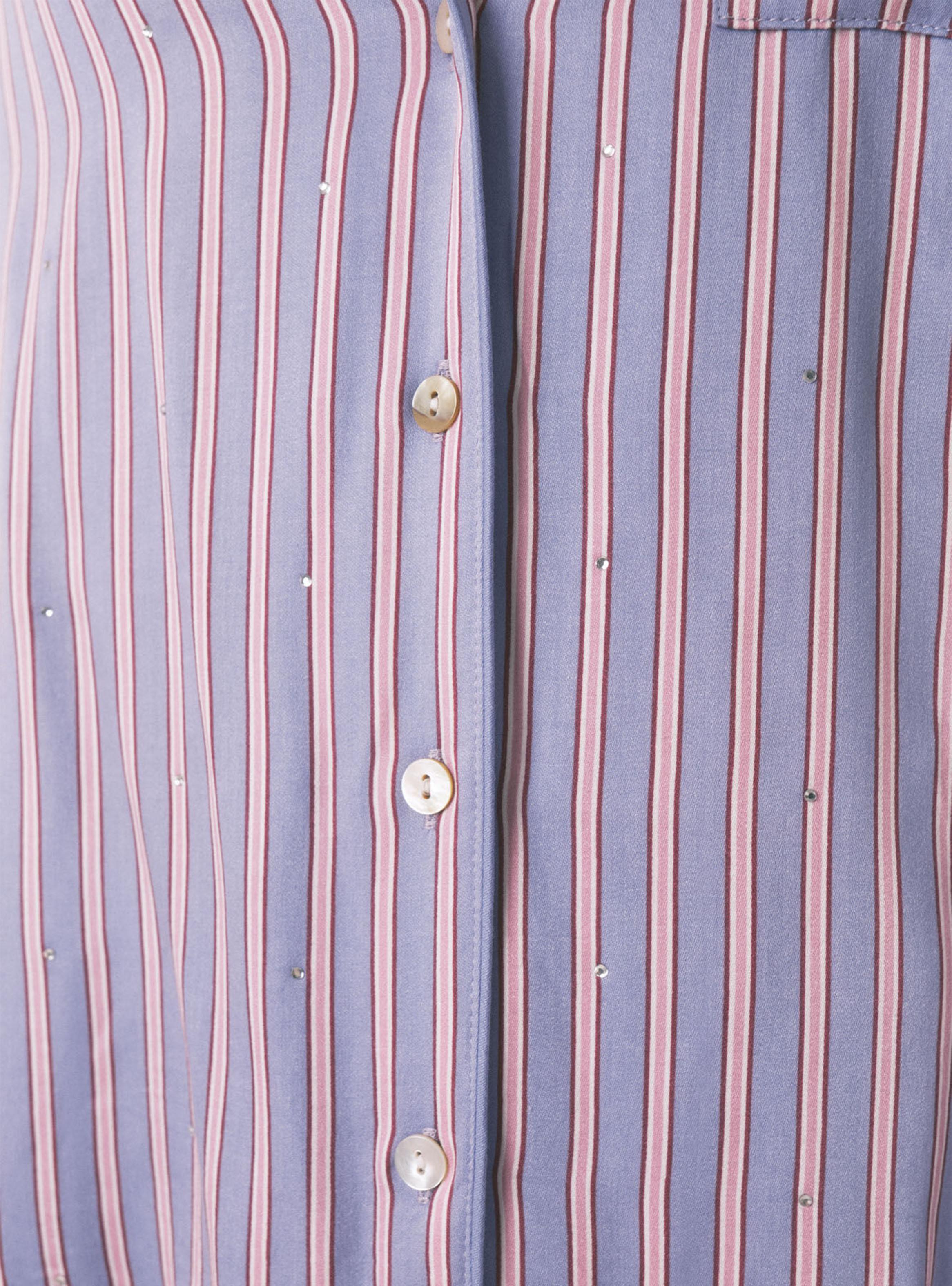 Pijama Camisero Largo Satén Print Rayas-3