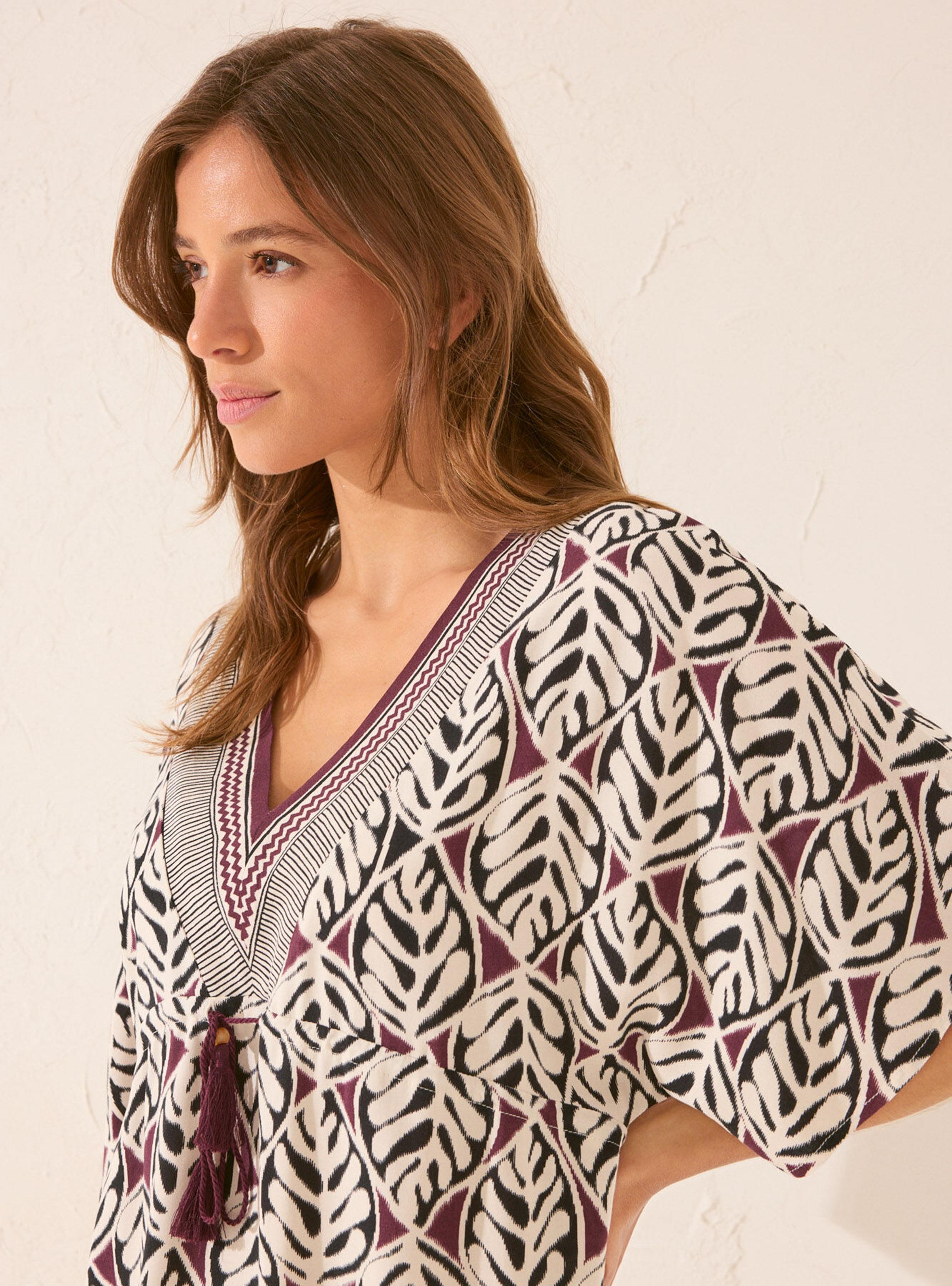 Camisola Midi Estampado Hojas-2