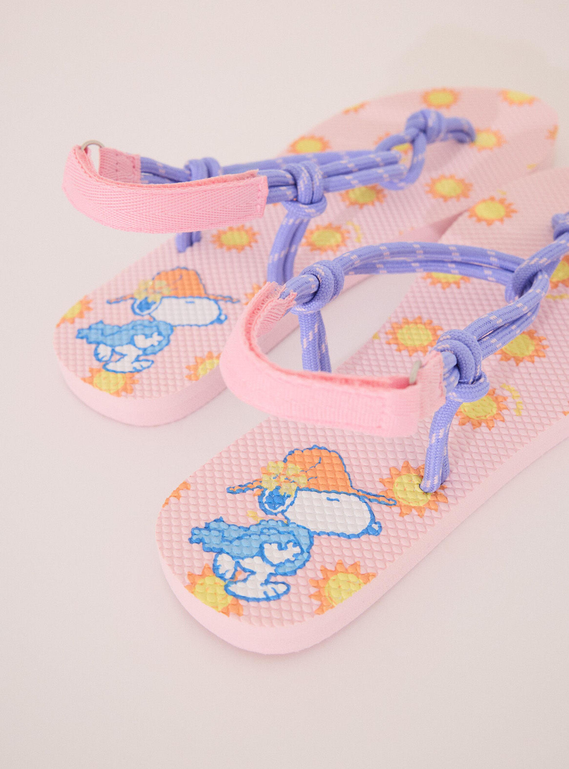 Sandalias Tiras Morado y Snoopy-4