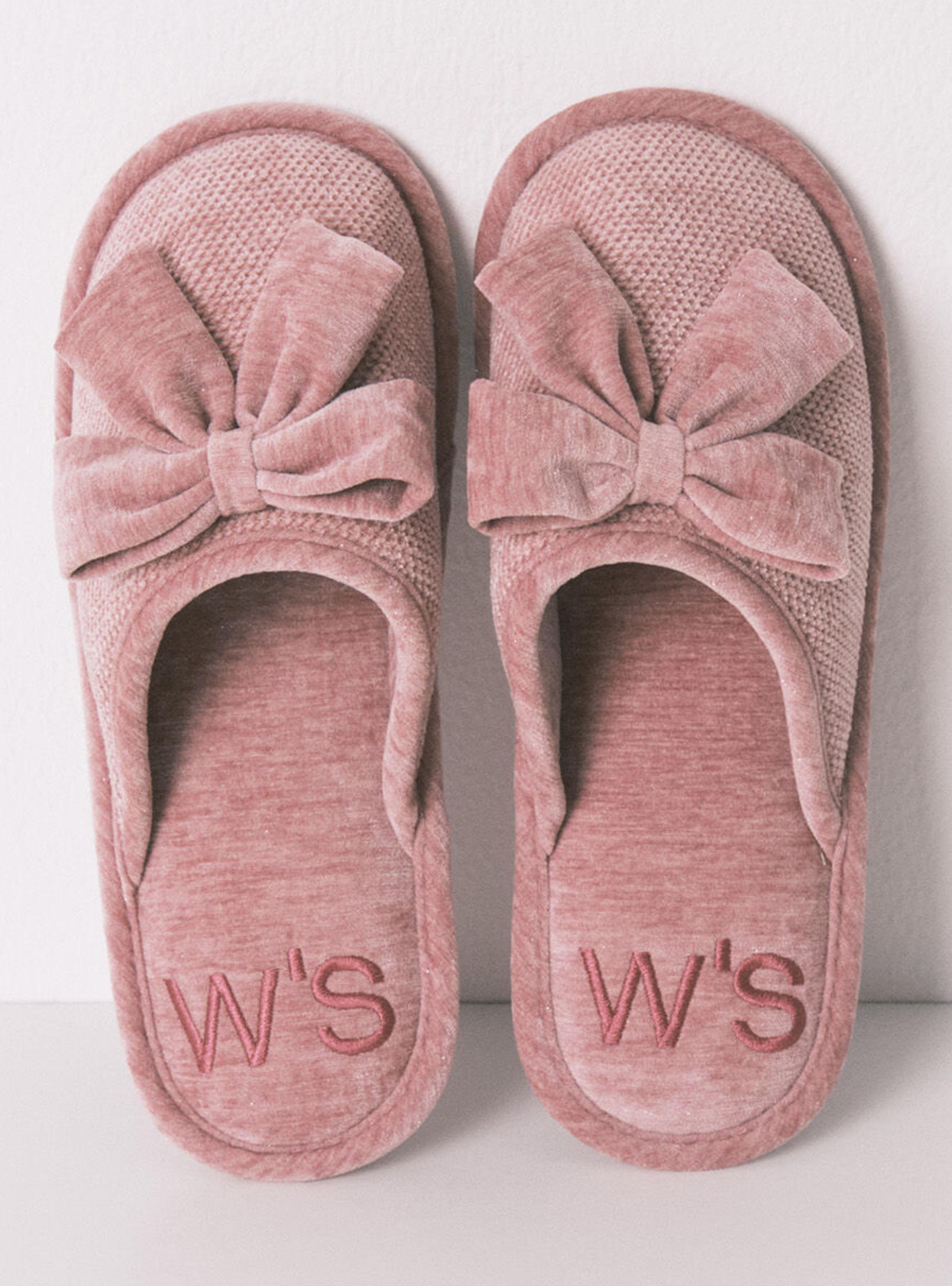 Pantuflas Cerradas Chenilla Rosa-2