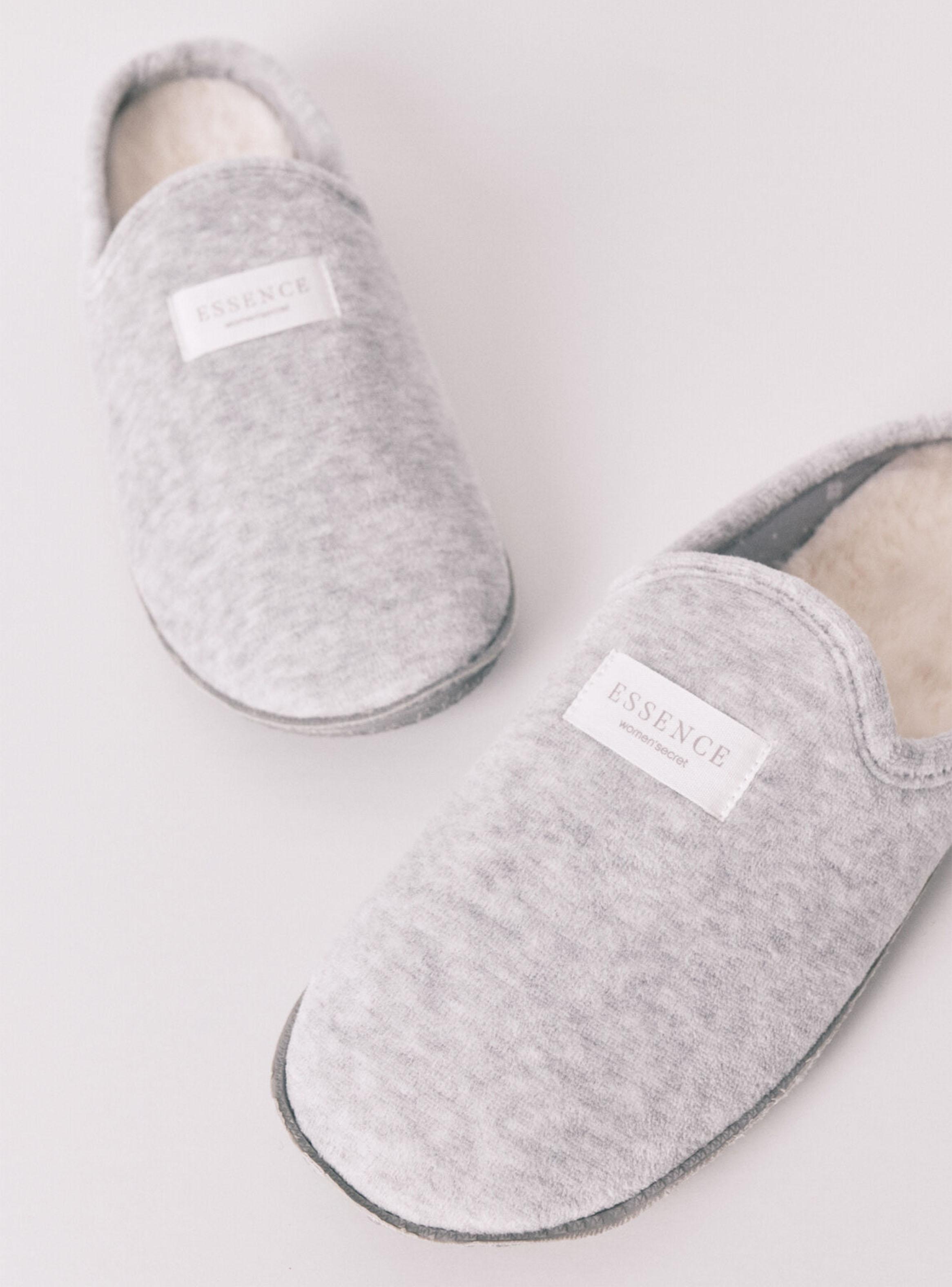 Pantuflas Casa Velour Gris-3