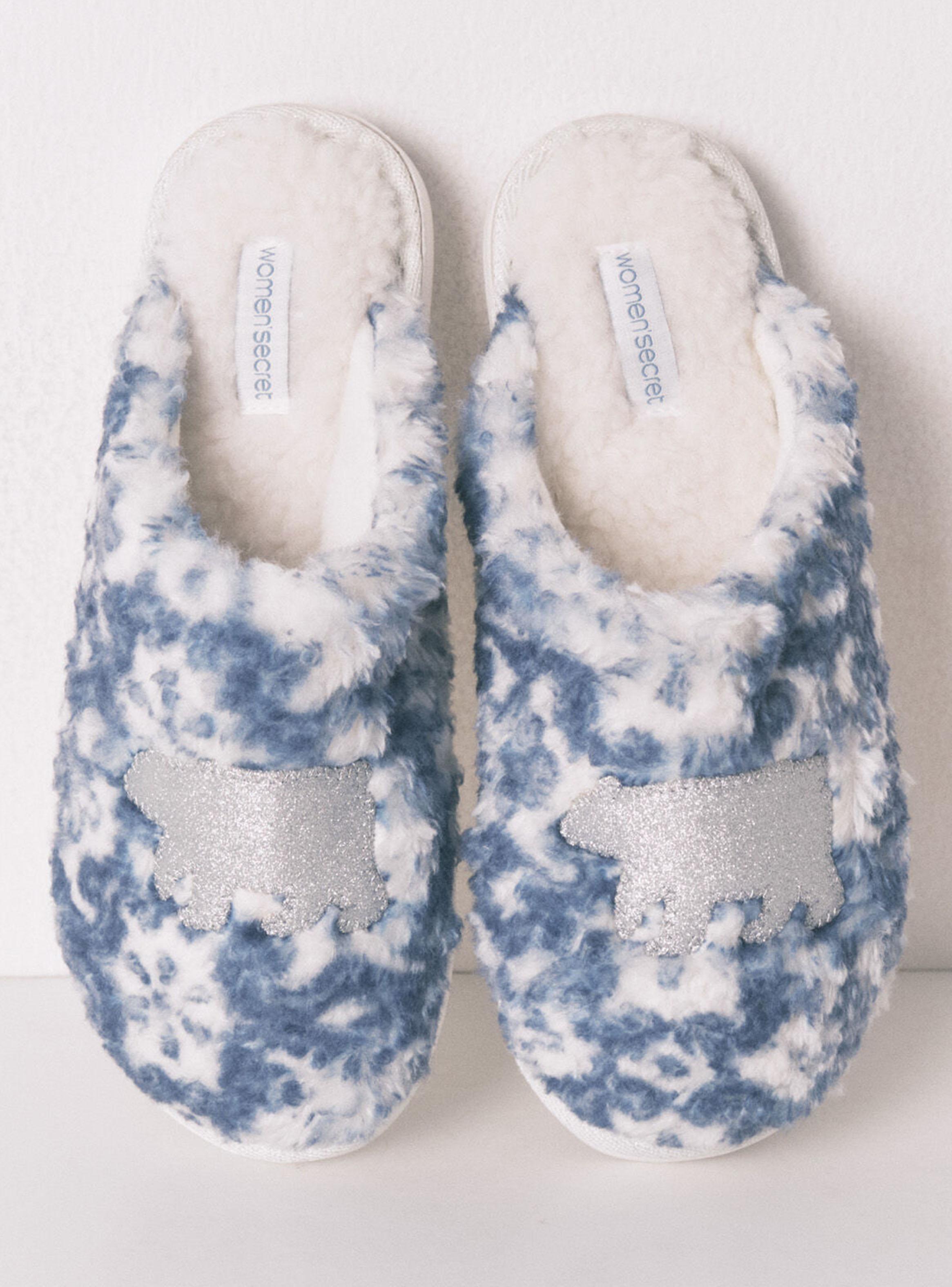 Pantuflas Casa Corderito Parche Oso Brillo-2