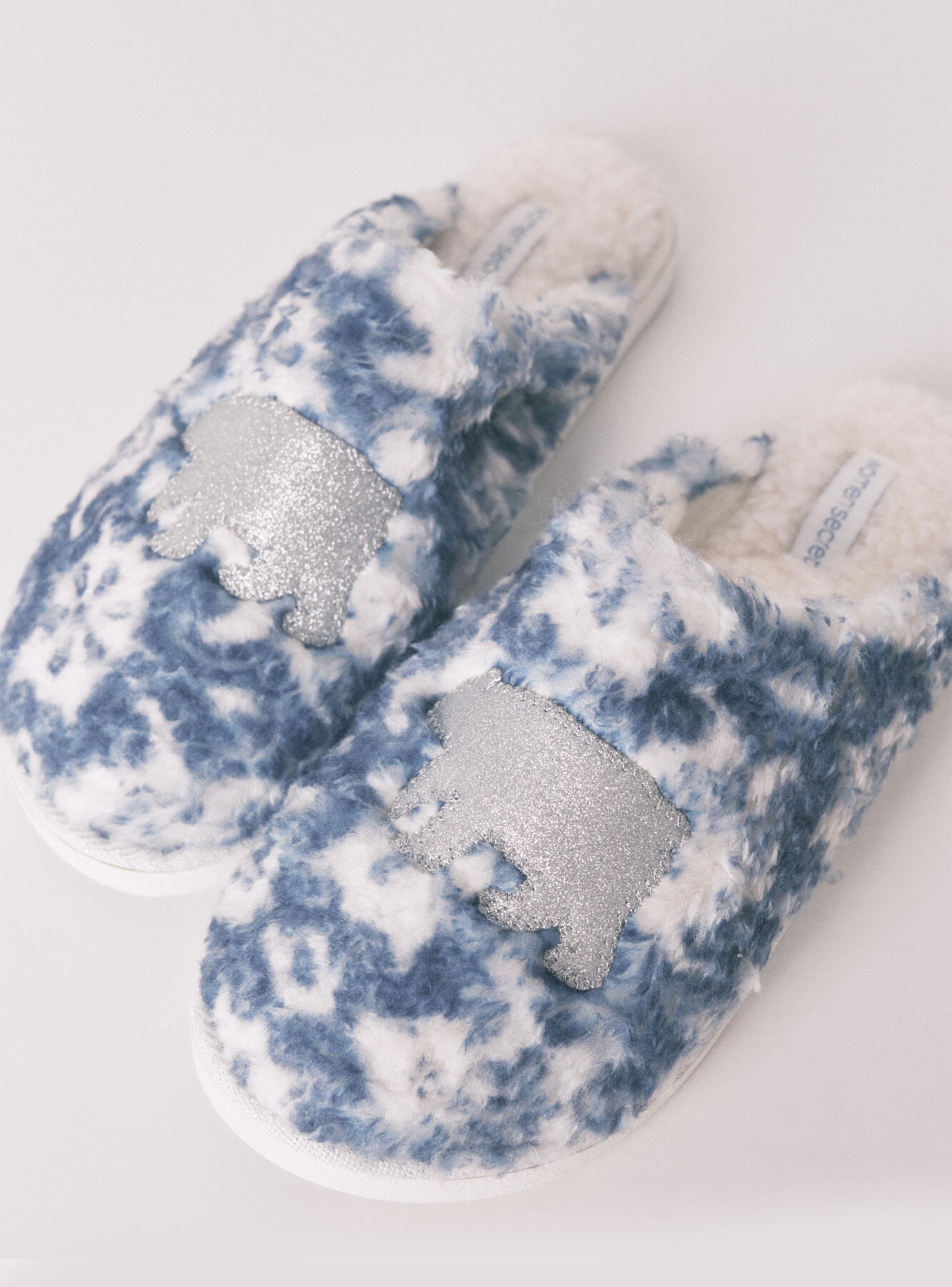 Pantuflas Casa Corderito Parche Oso Brillo-3