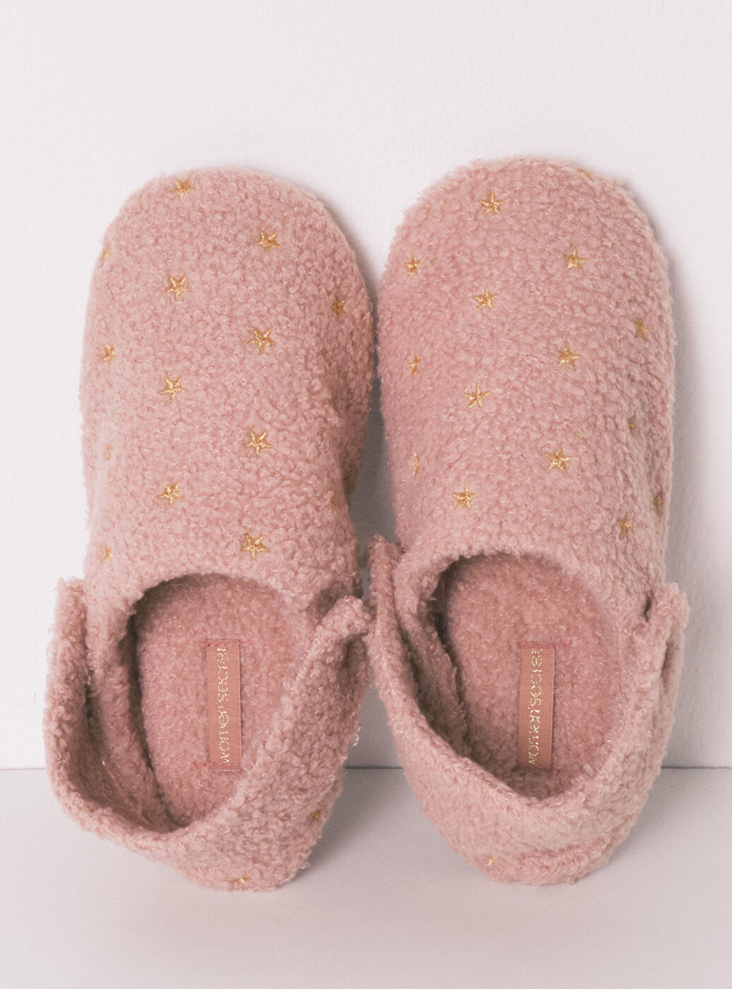 Pantuflas Casa Corderito Rosa Brillo-2