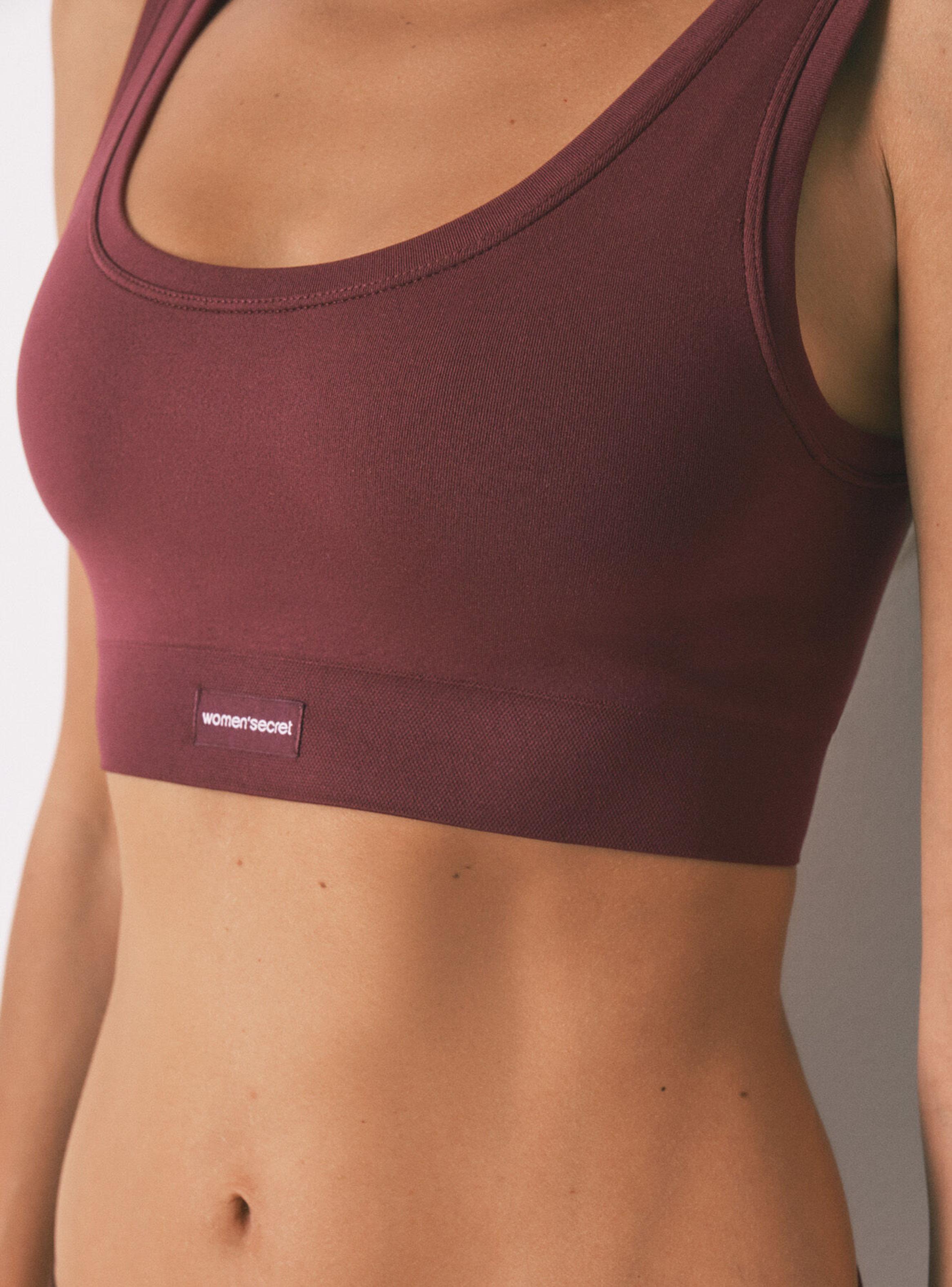 Top Reversible Lovely sin Costuras Burdeo-4