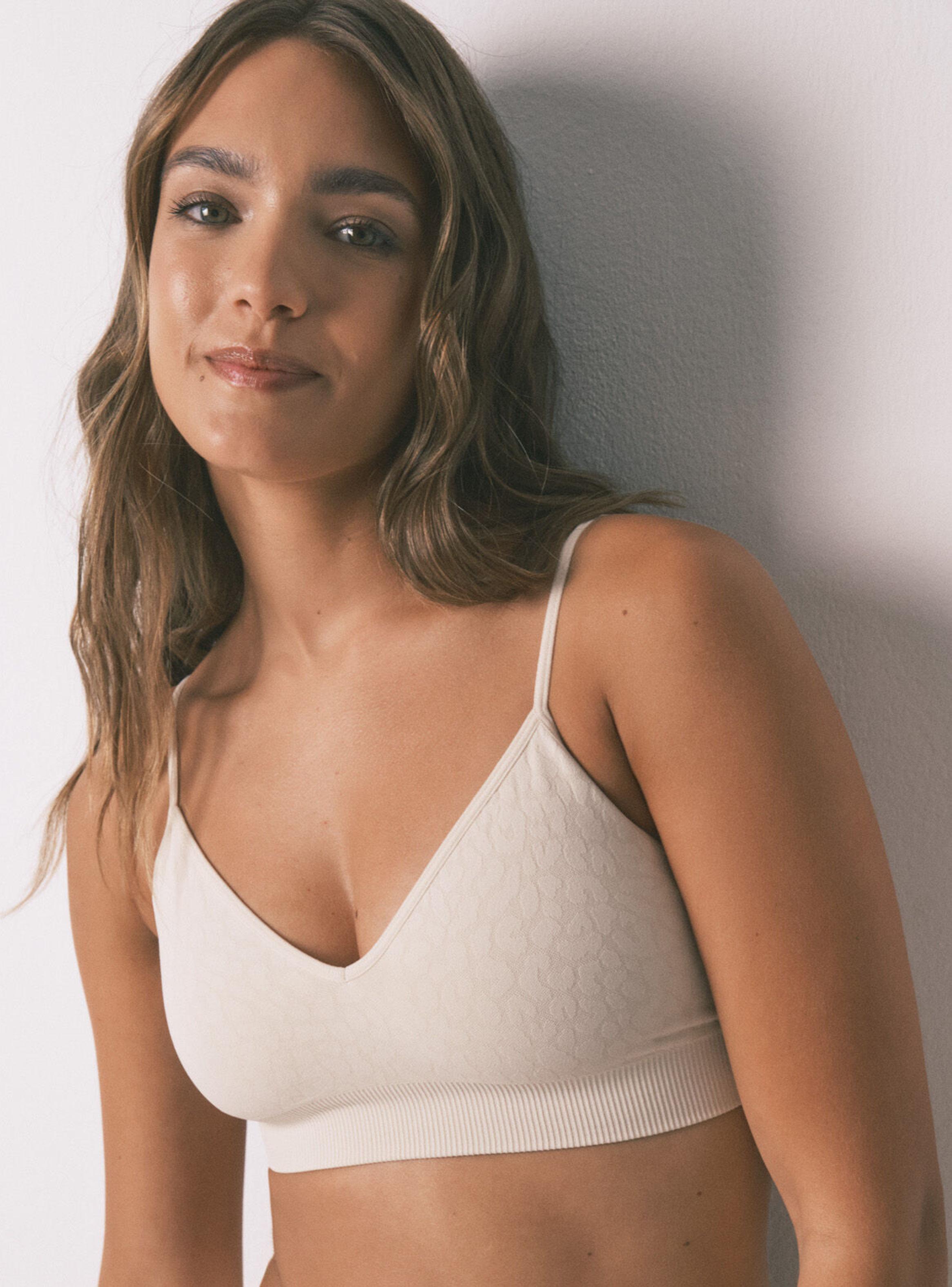 Top sin Costuras Natural Animal Print Beige-3