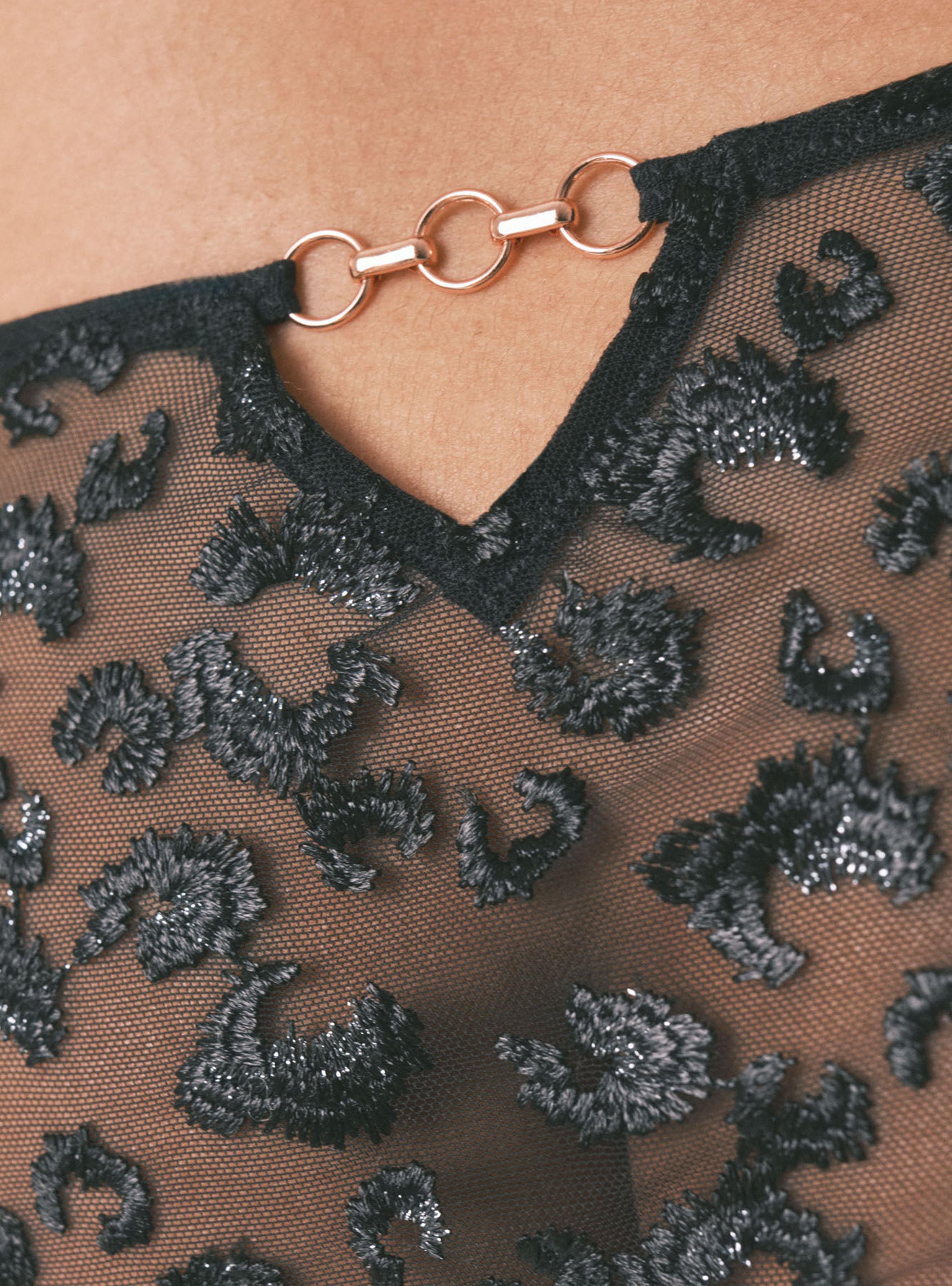 Calzón Clásico Tul Metálico Negro-4