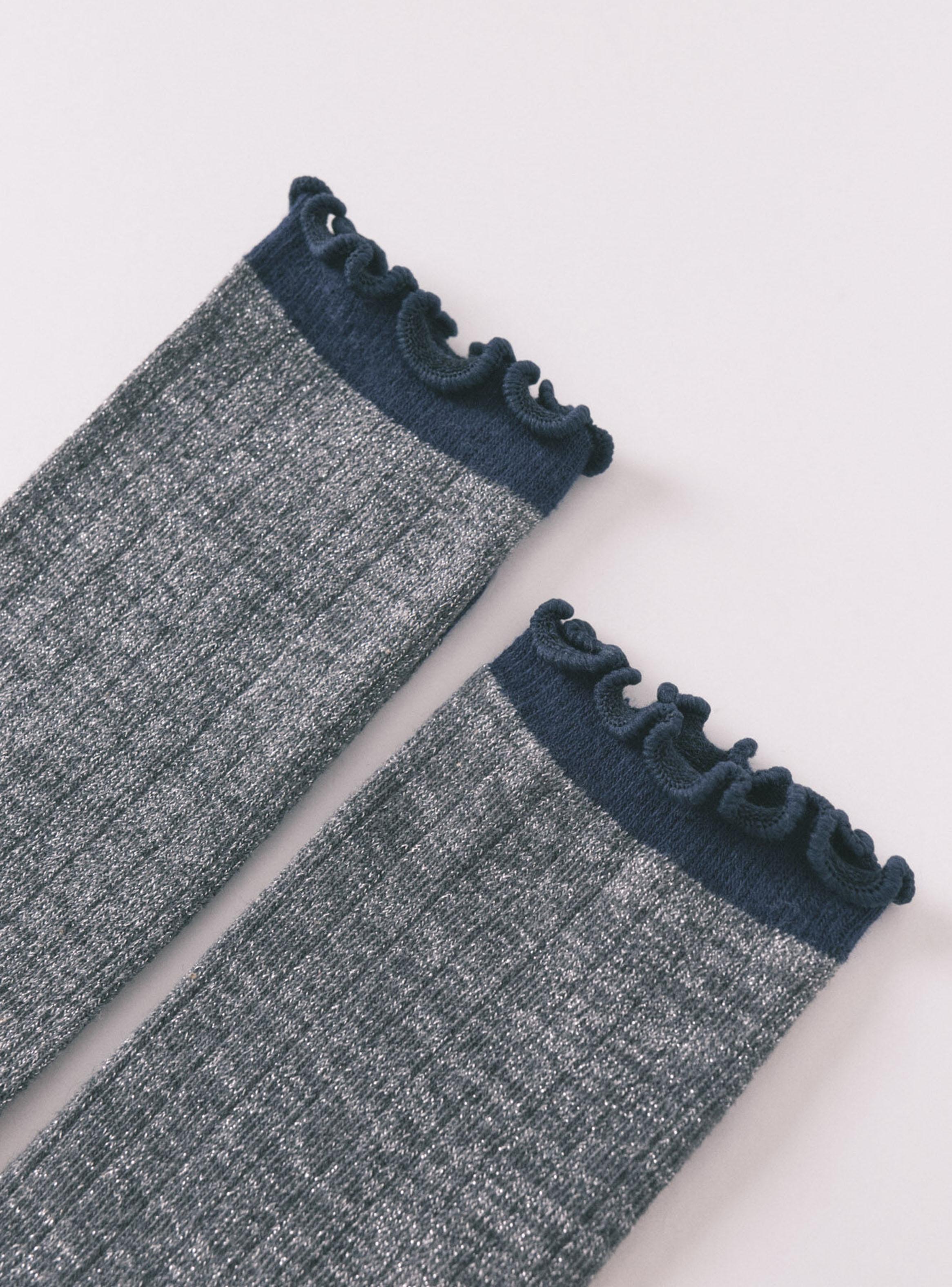 Calcetín Largo Canalé Gris Medio-2