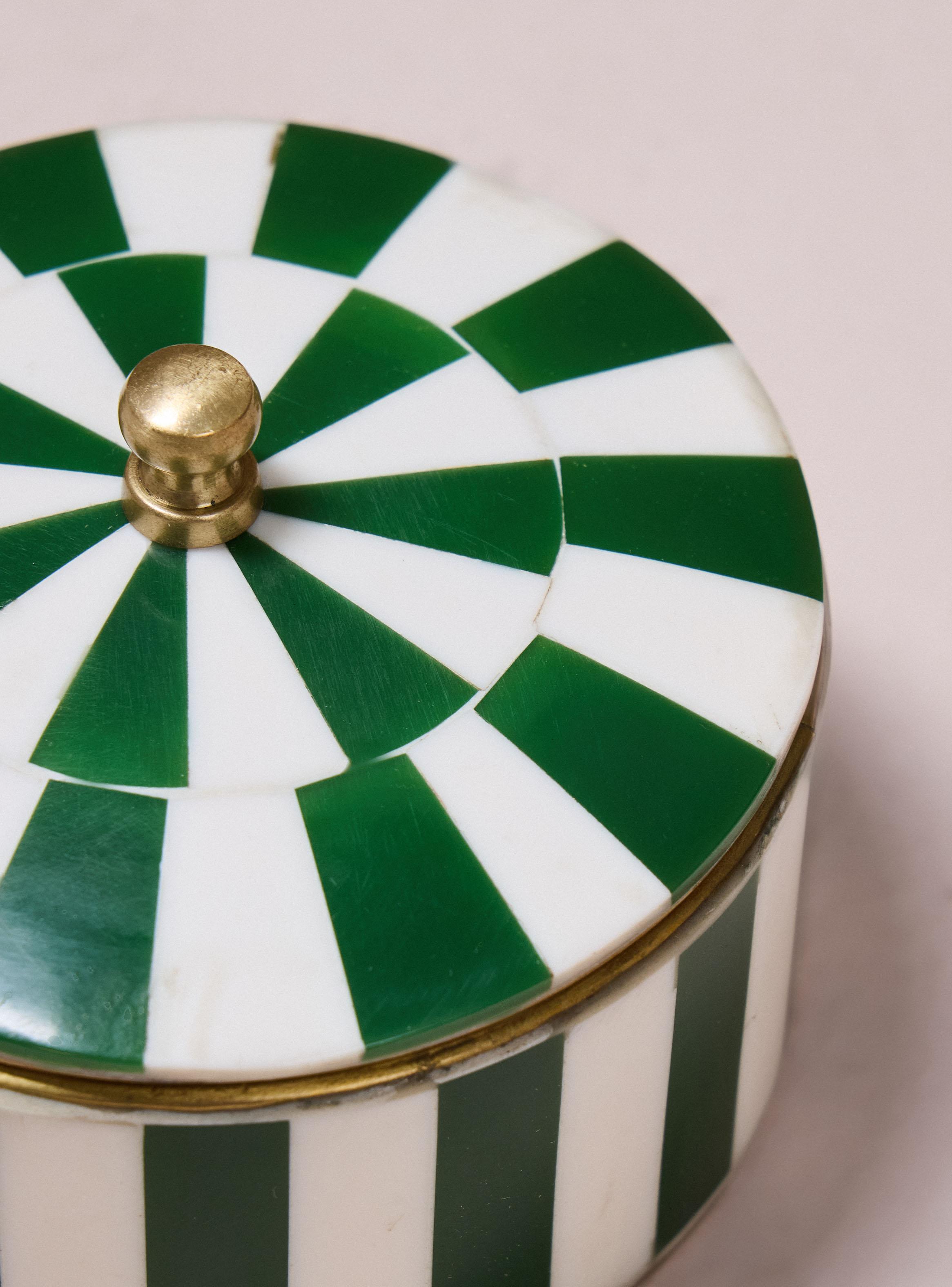 Caja Rayas Verde 10x10x6 cm-2