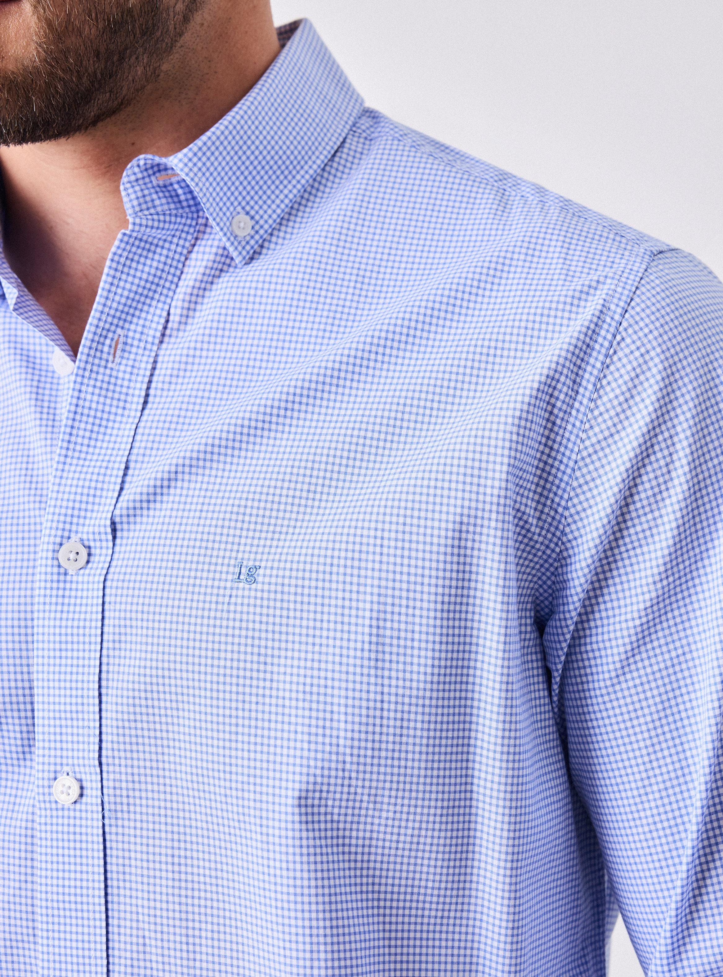 Camisa Manga Larga Vestir Poplin Cuadros-3