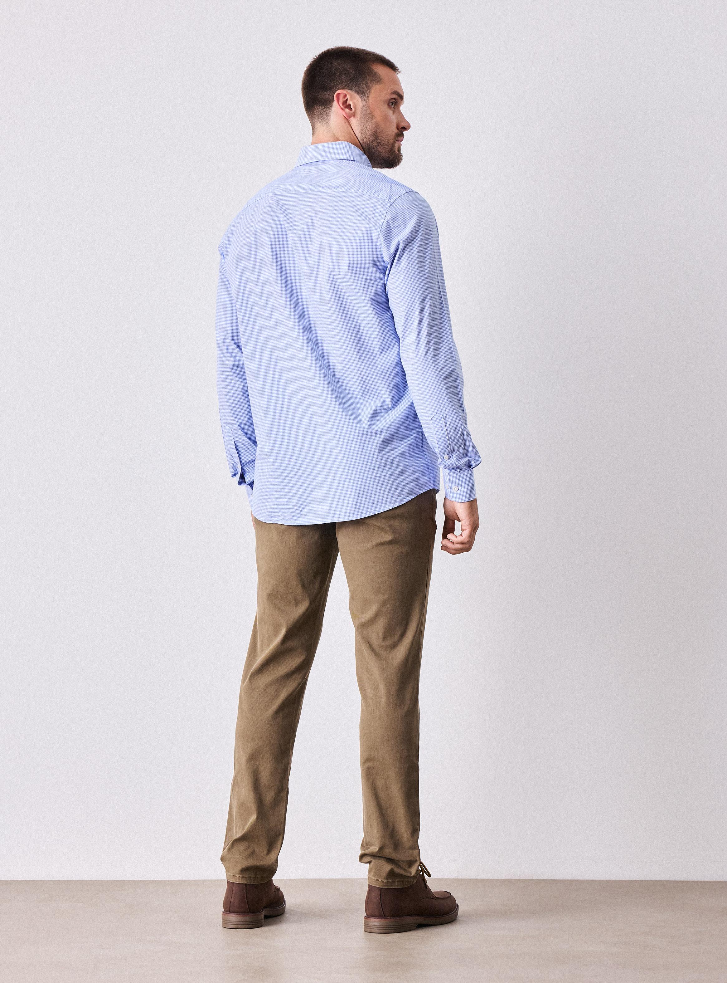 Camisa Manga Larga Vestir Poplin Cuadros-5