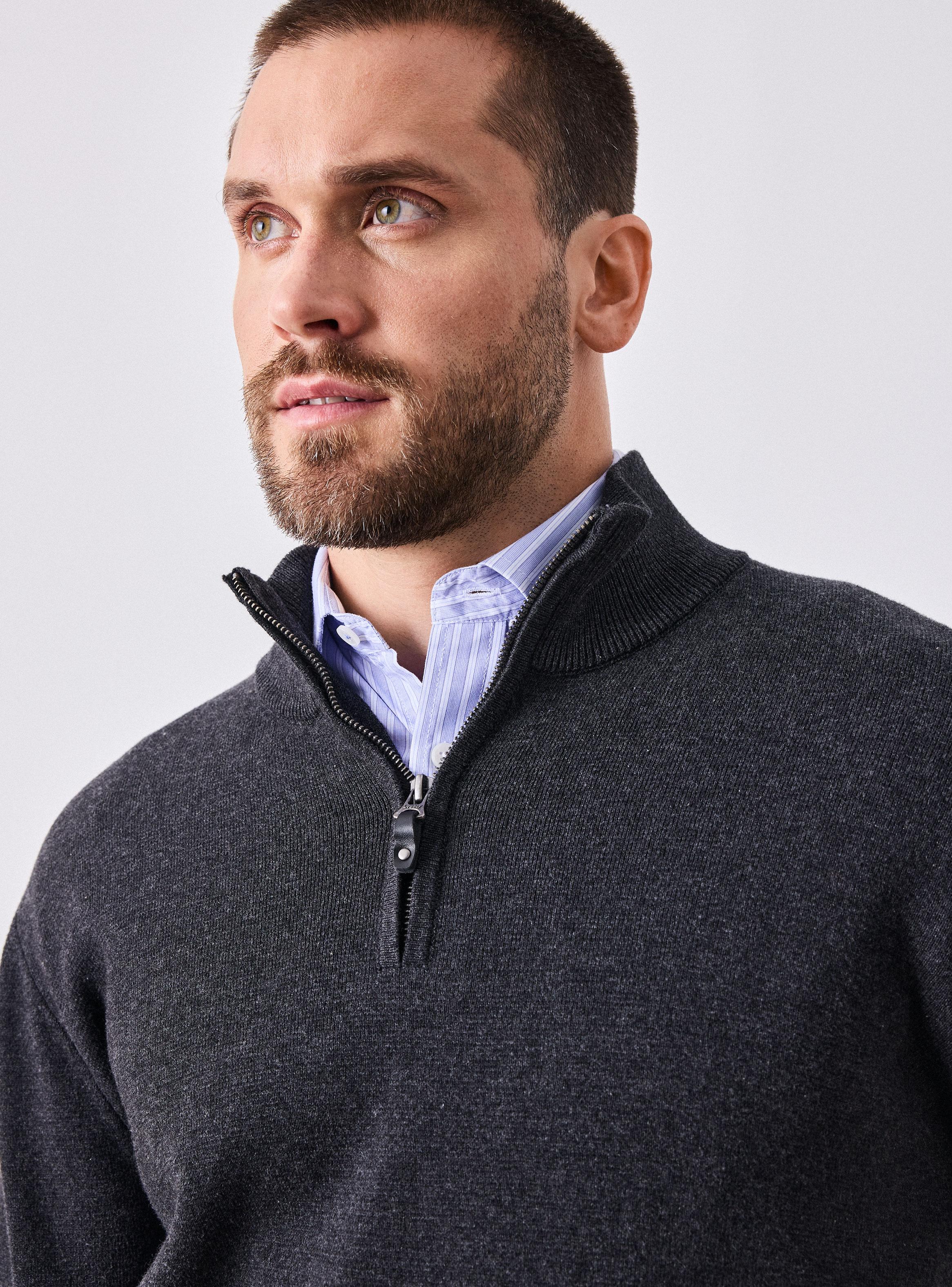 Sweater Doble Tela Grueso Medio Cierre-2