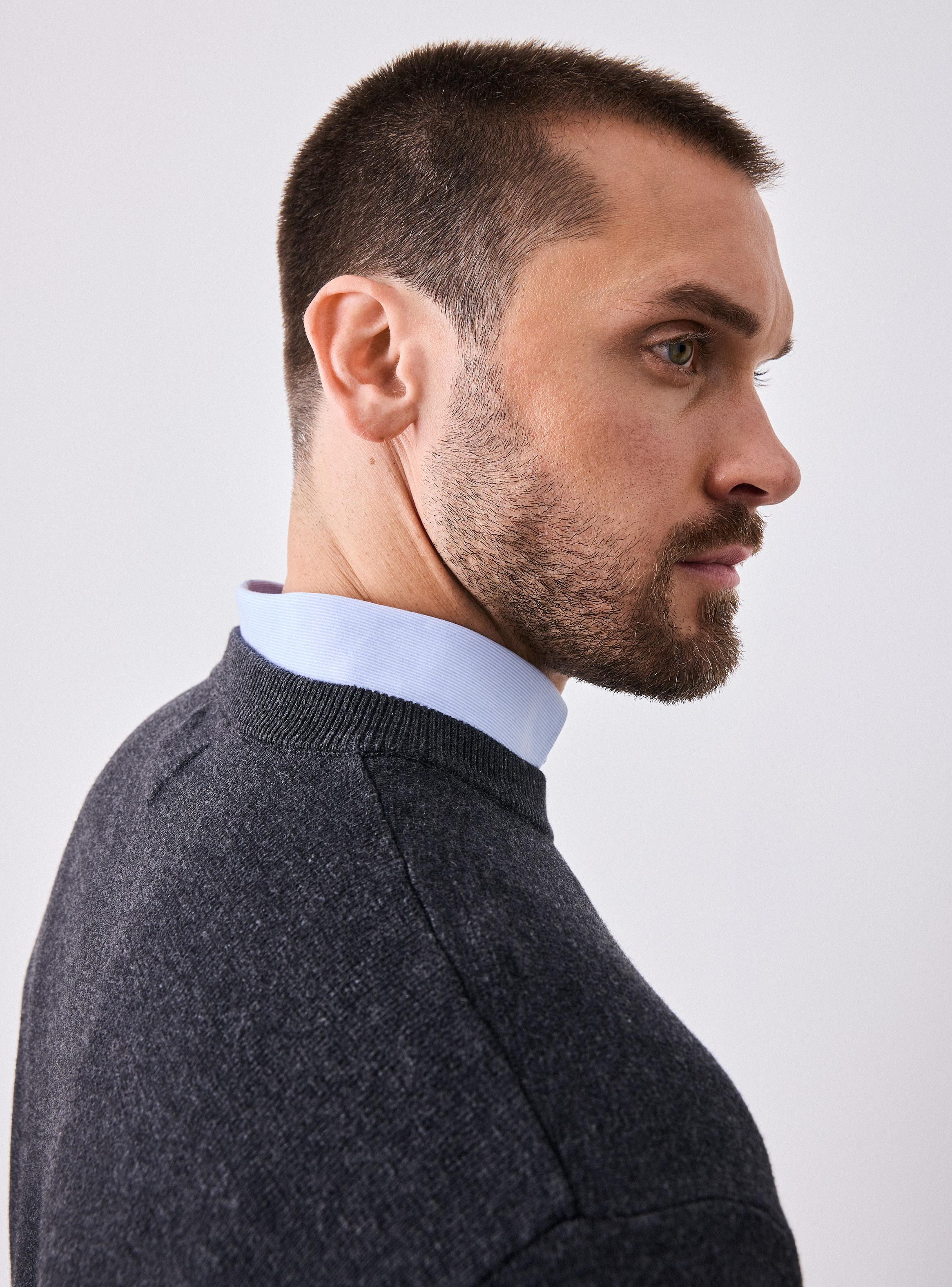 Sweater Cuello Redondo Doble Tela Grueso Algodón-3