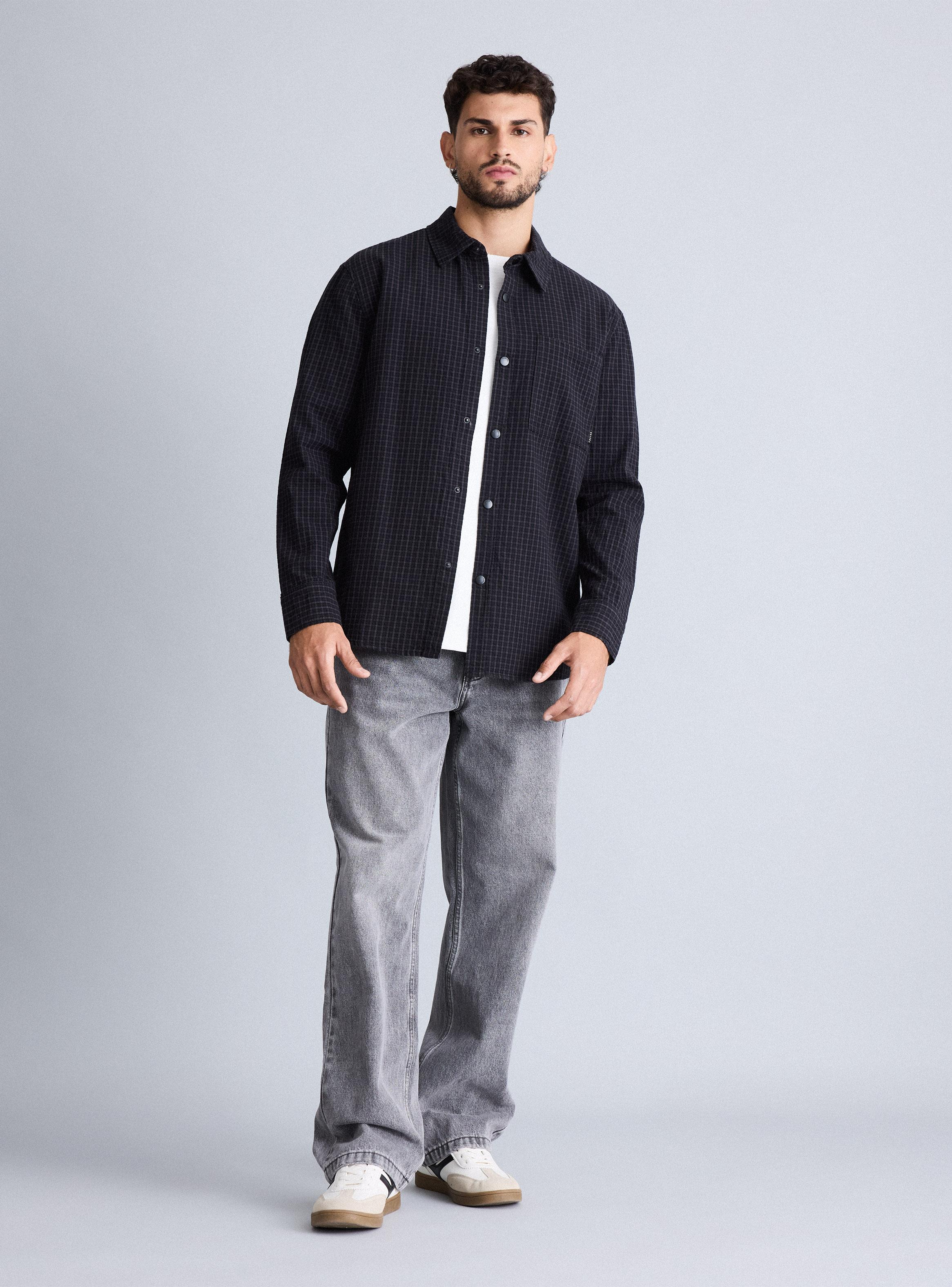 Camisa Manga Larga  Escocesa con Broches-4