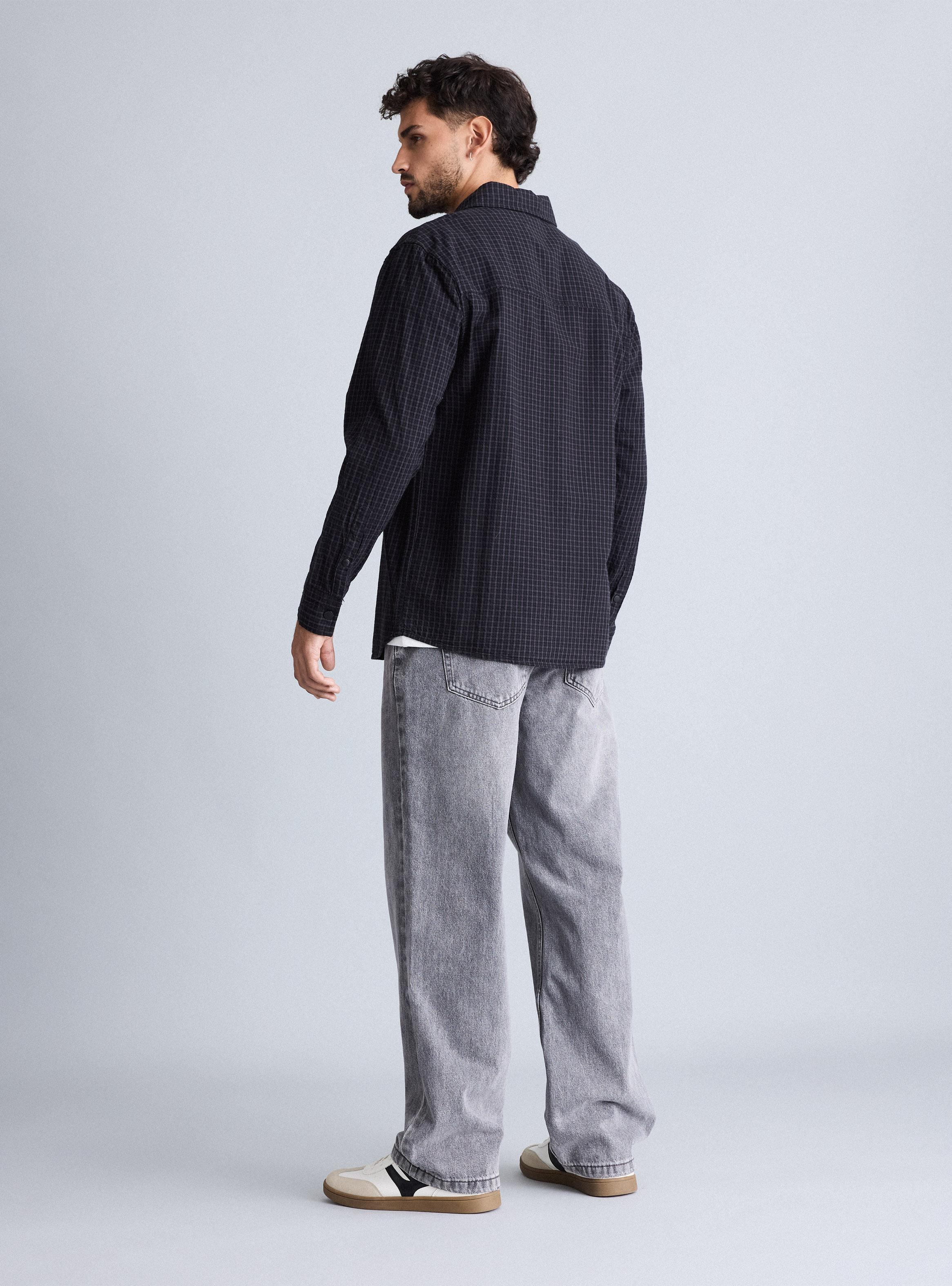 Camisa Manga Larga  Escocesa con Broches-5