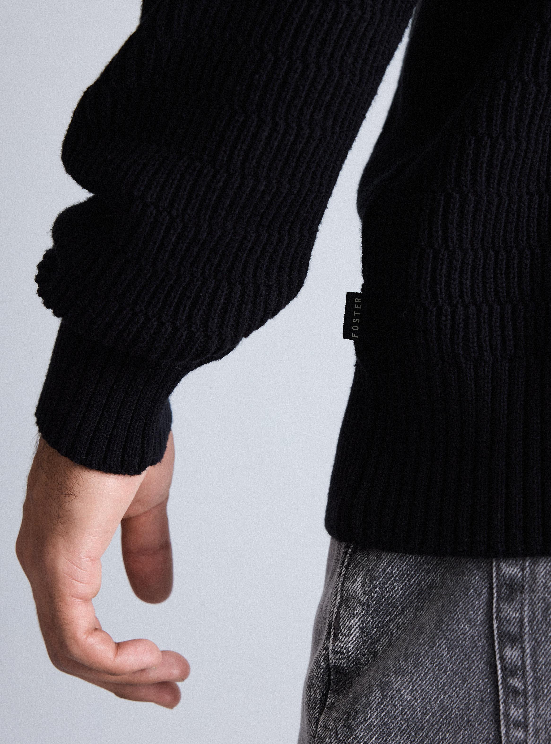 Sweater Cuello Redondo Punto Cuadros-3