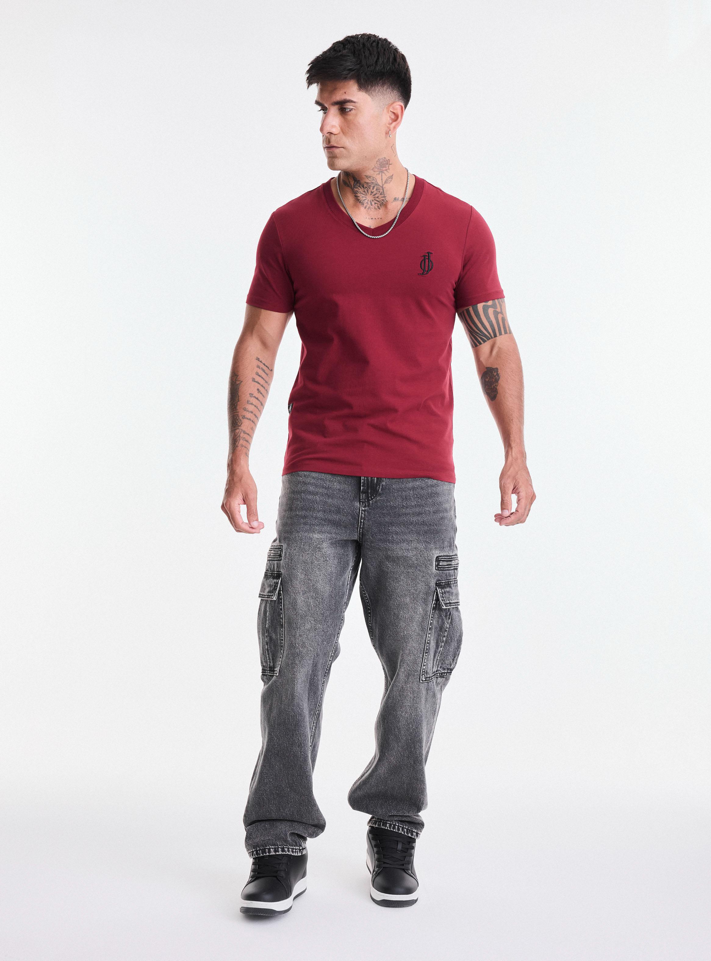 Jeans Relaxed Fit Gravillado con Bolsillos Cargo-4