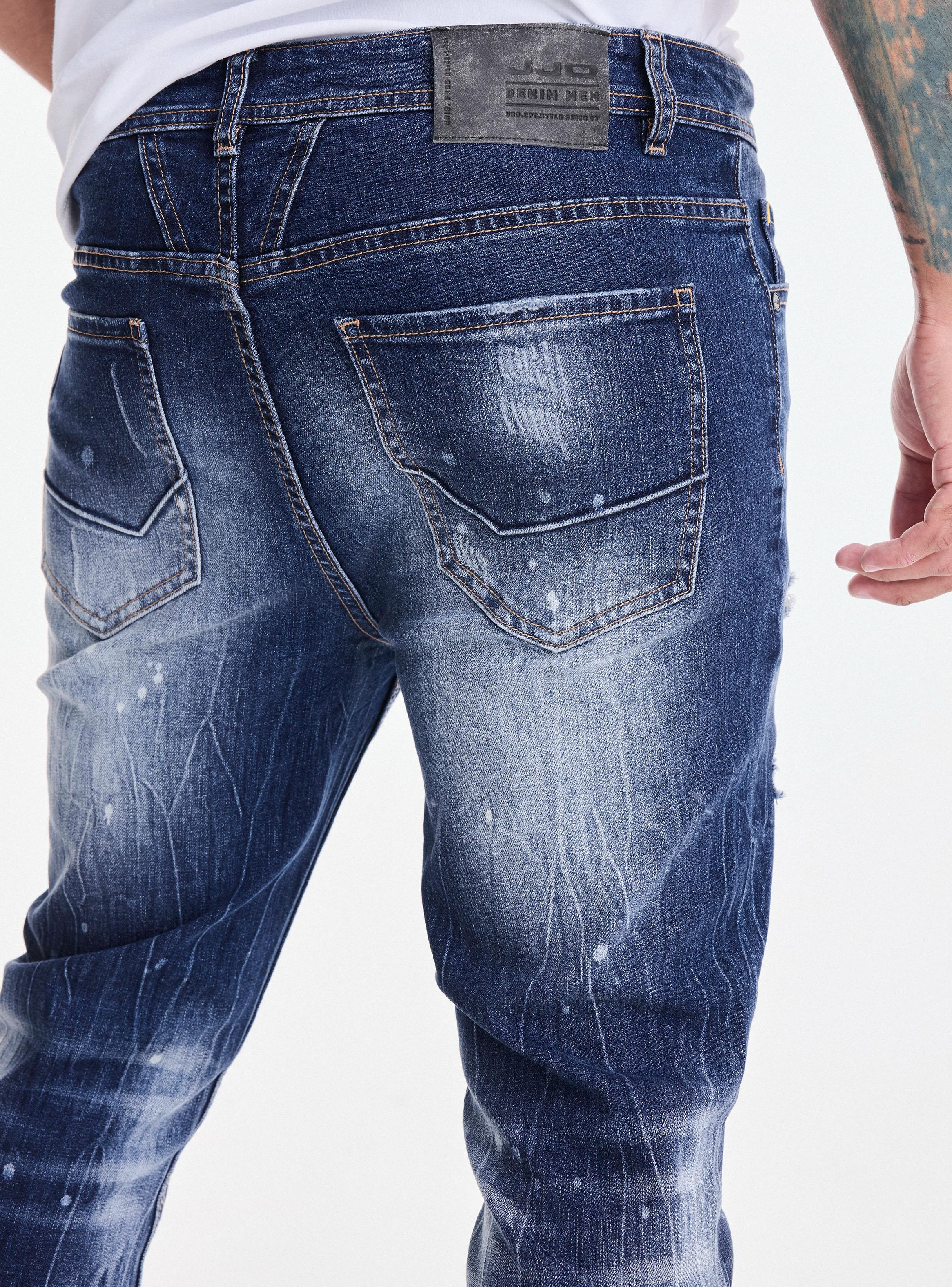 Jeans Skinny Lavado Contrastado Roturas y Manchas-3