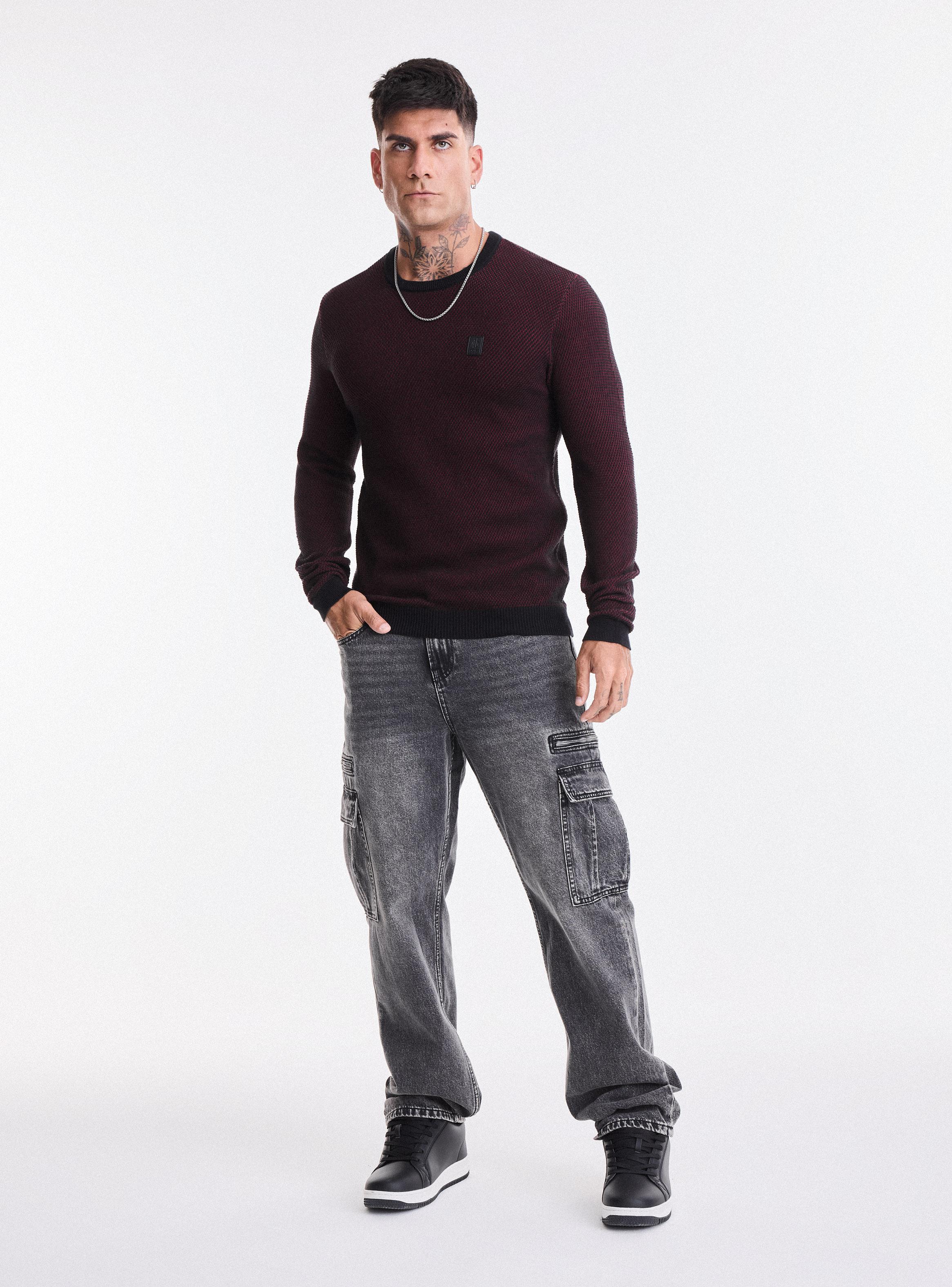 Sweater Punto Arroz Bicolor-4