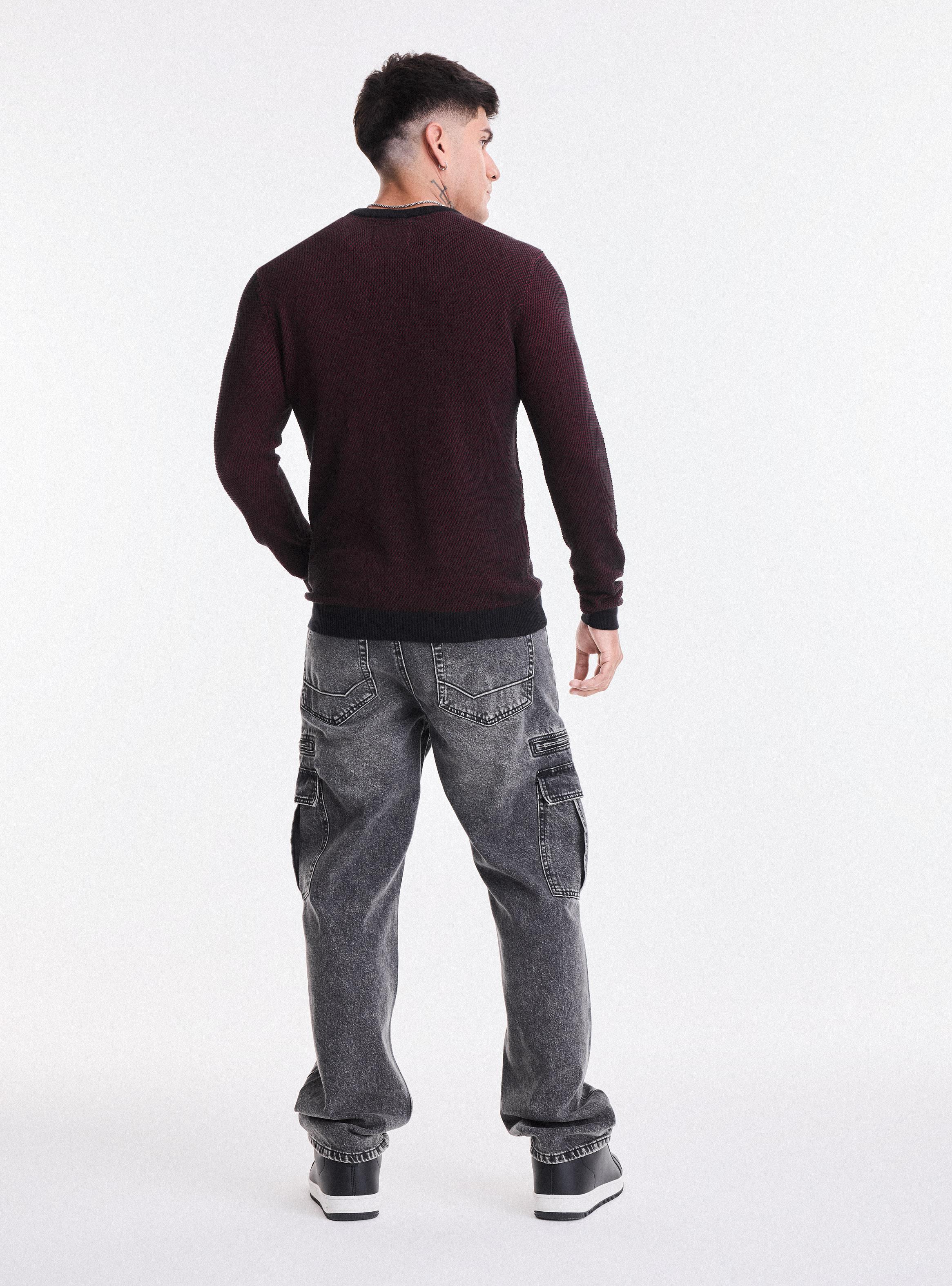 Sweater Punto Arroz Bicolor-5