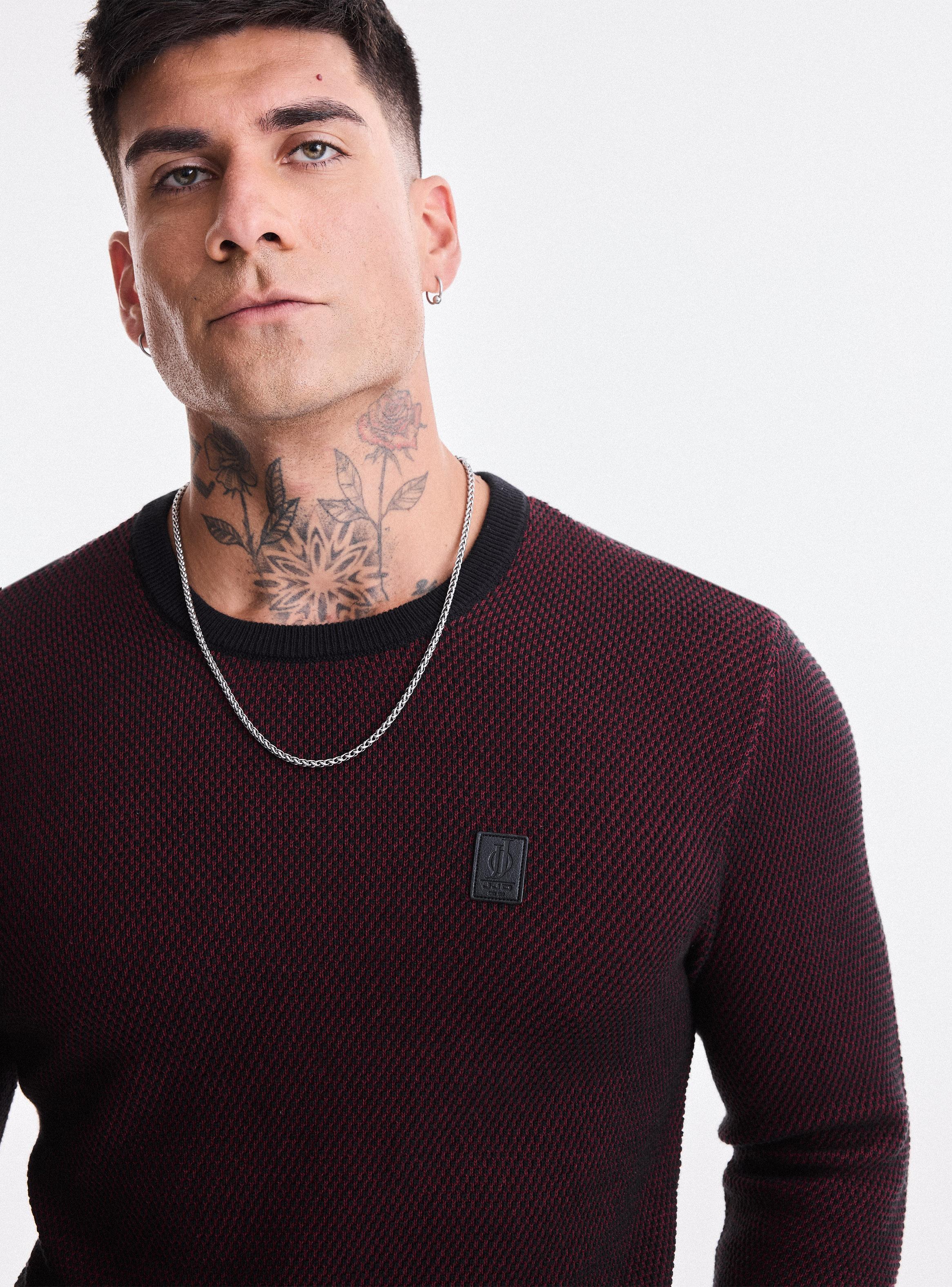 Sweater Punto Arroz Bicolor-2