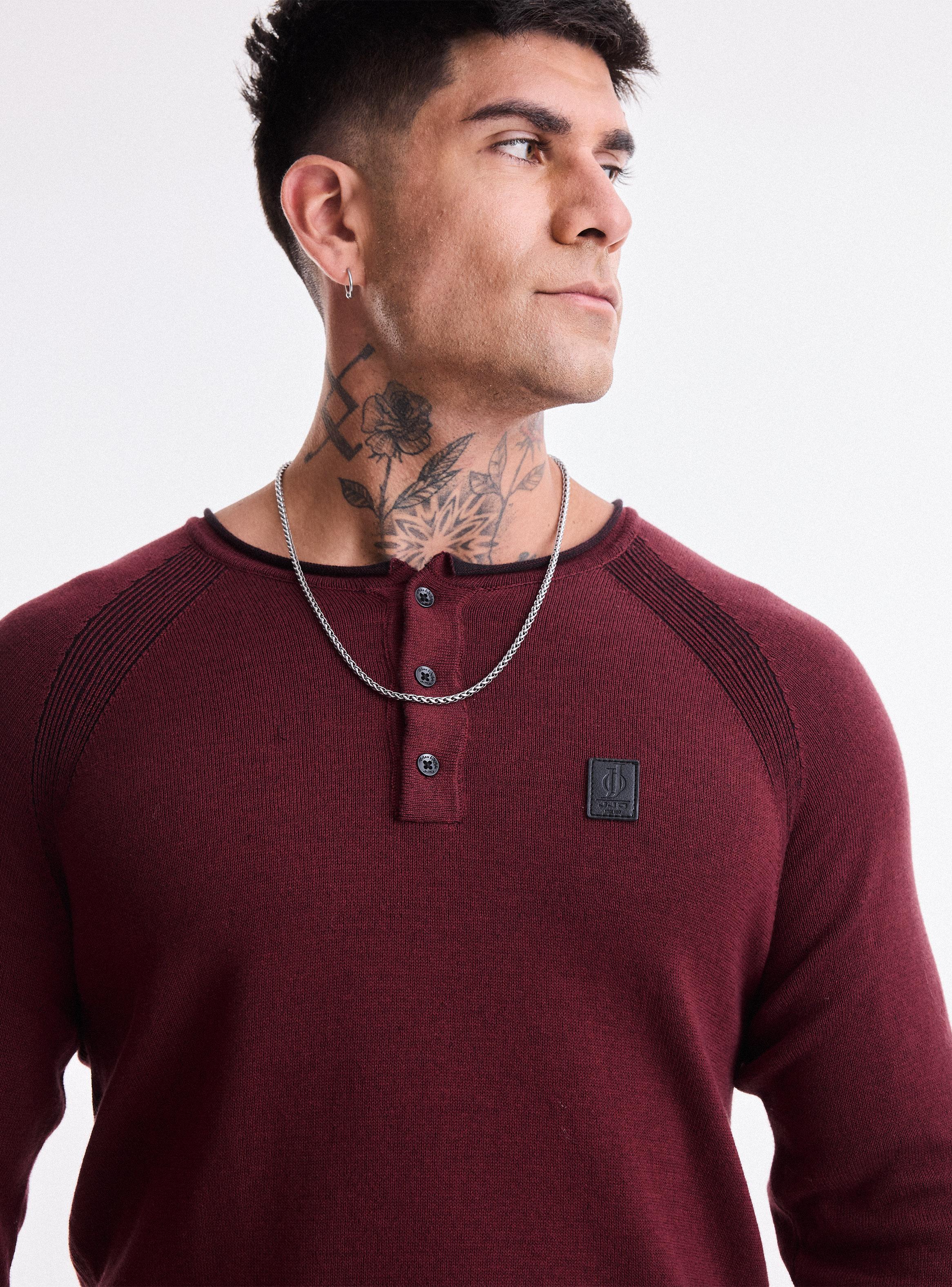 Sweater Delgado Cuello con Botones Manga Raglan-2