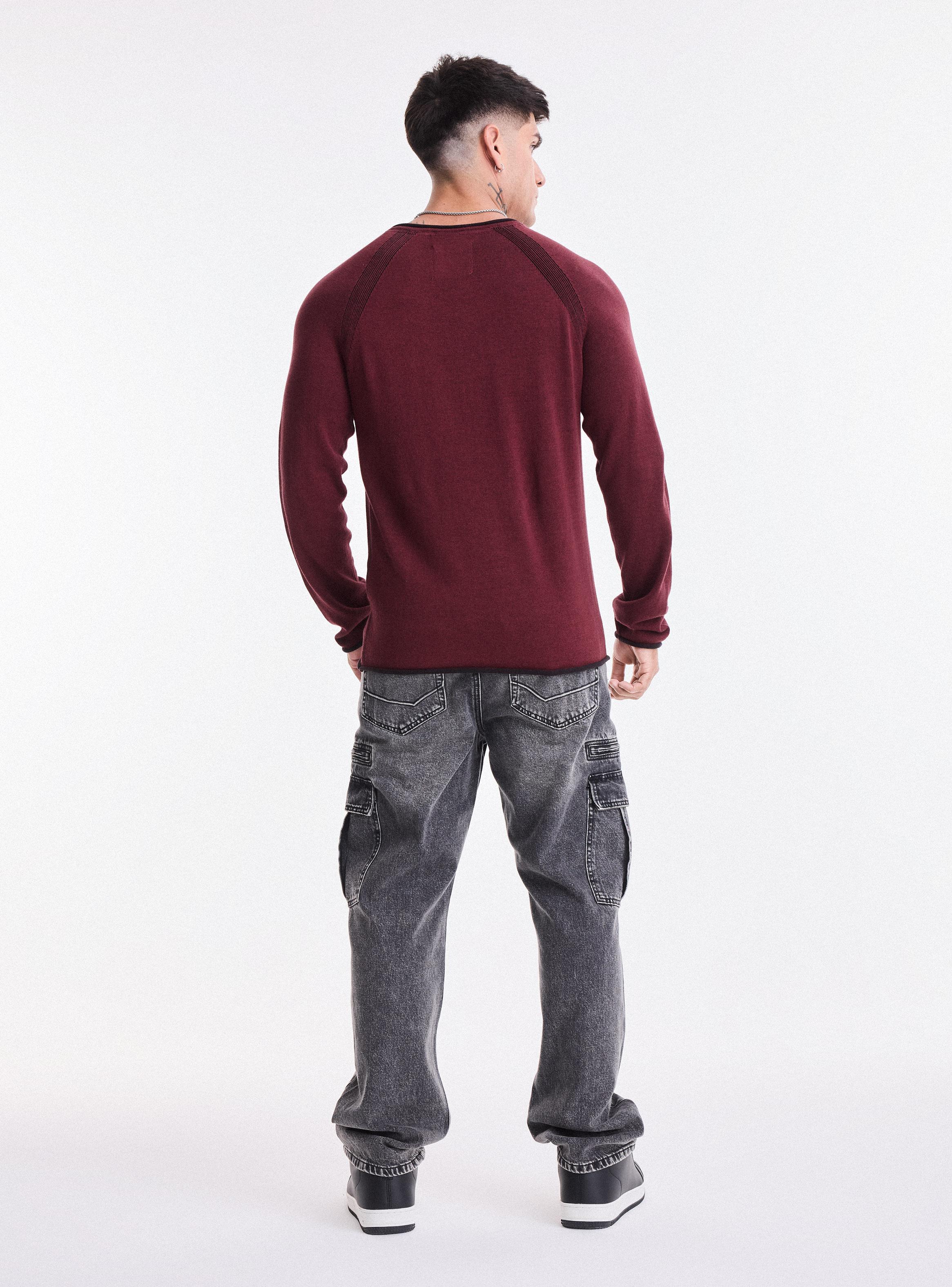 Sweater Delgado Cuello con Botones Manga Raglan-5