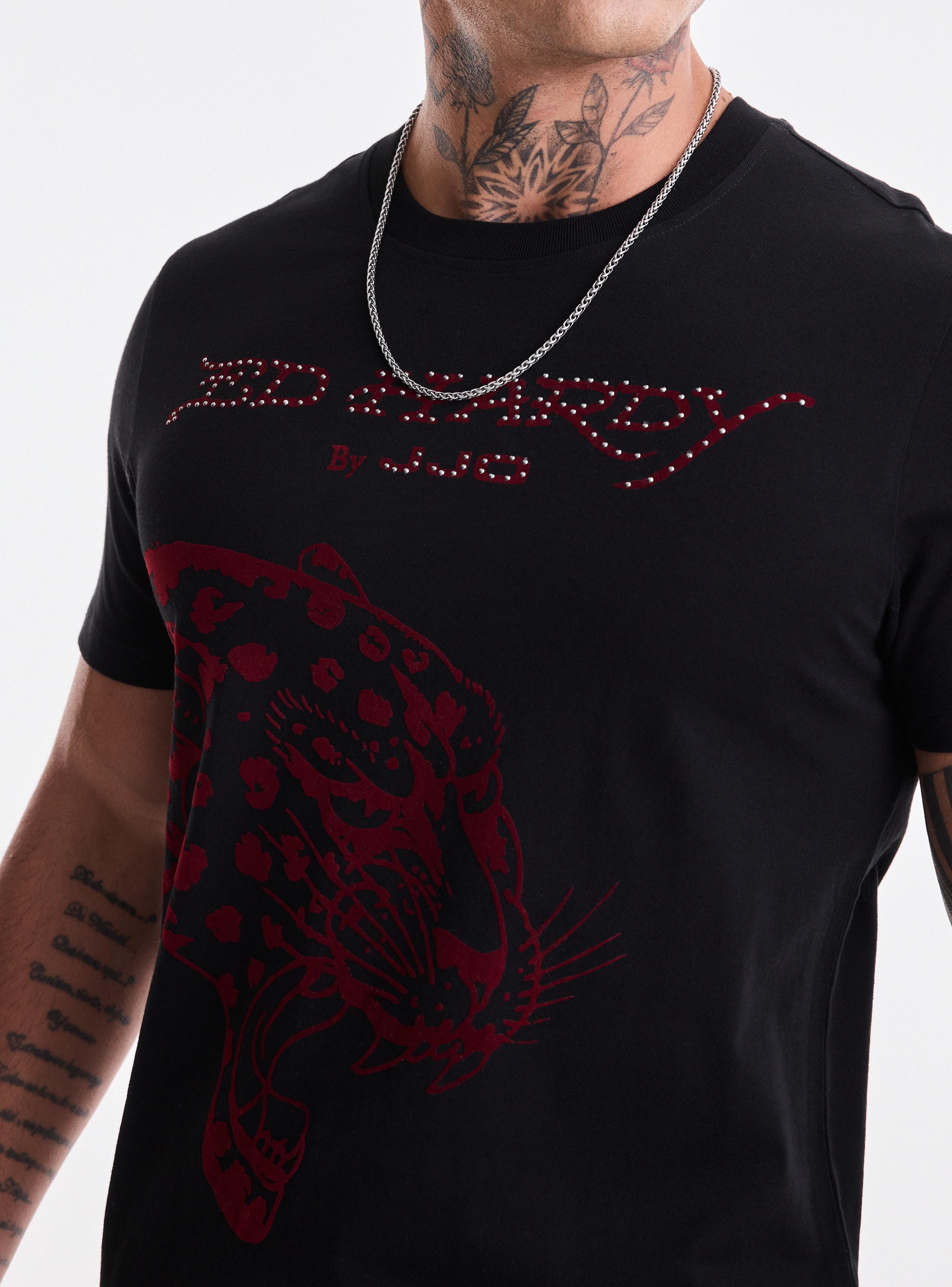 Polera Ed Hardy Estampado Terciopelo y Tachas-2