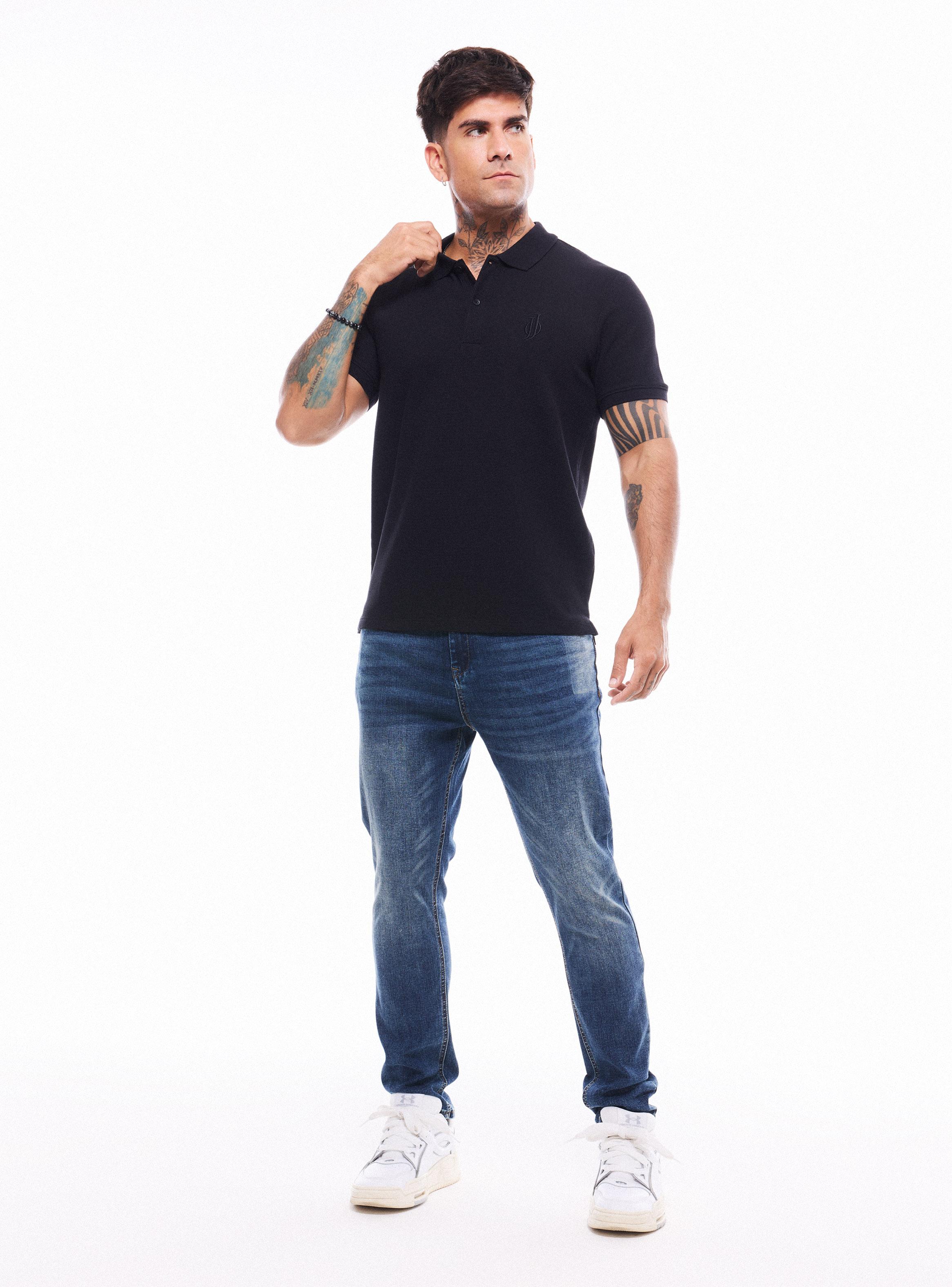 Polera Cuello Polo Texturada-4