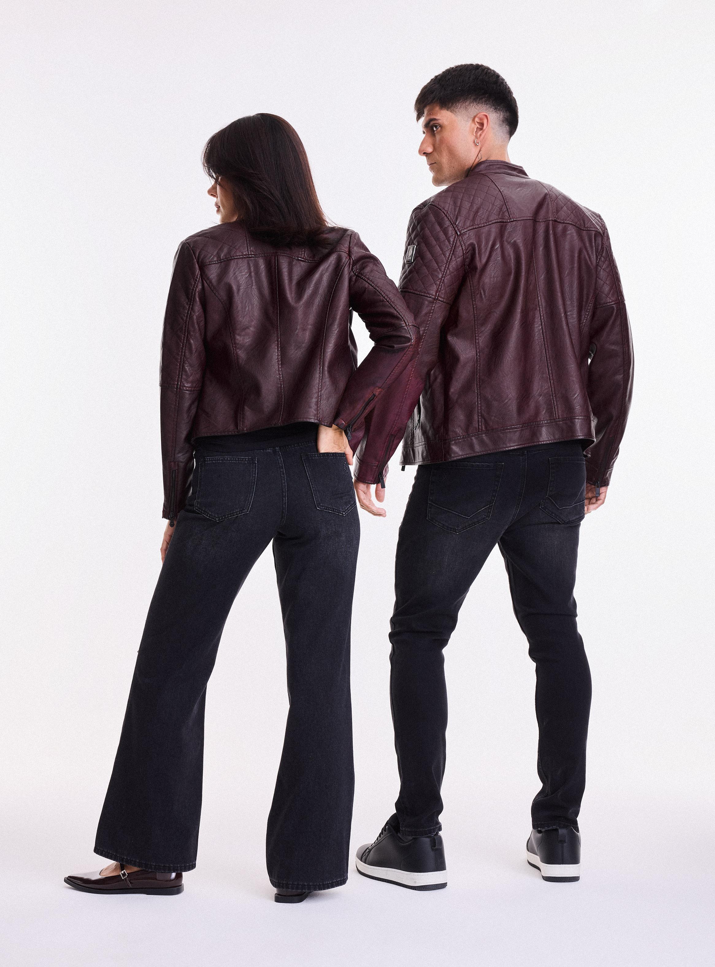 Chaqueta Simil Cuero Cierre Cruzado-5