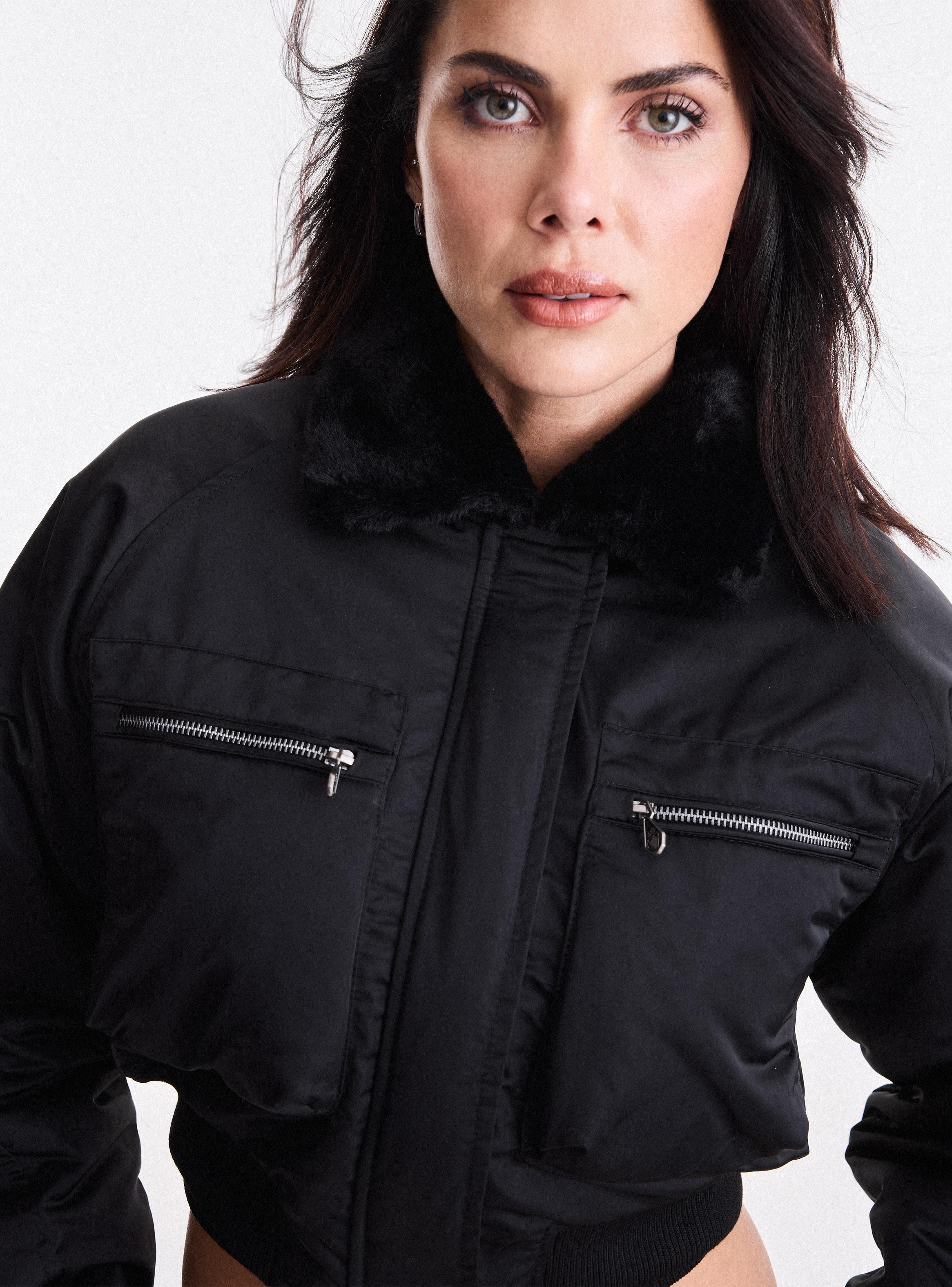 Chaqueta Bomber Cuello Desmontable-3