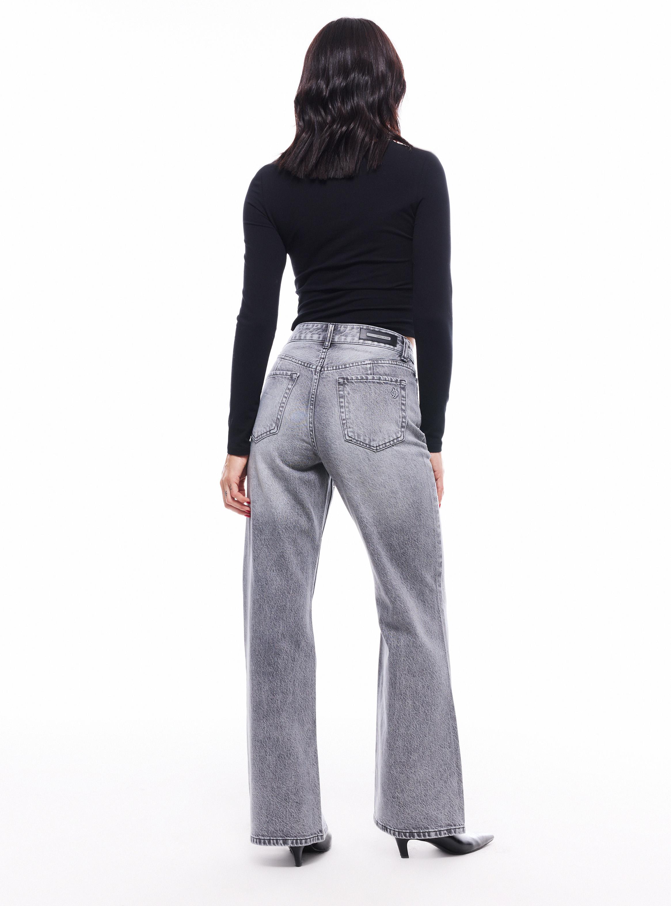 Jeans Wide Leg Full Brillantes en el Delantero-5